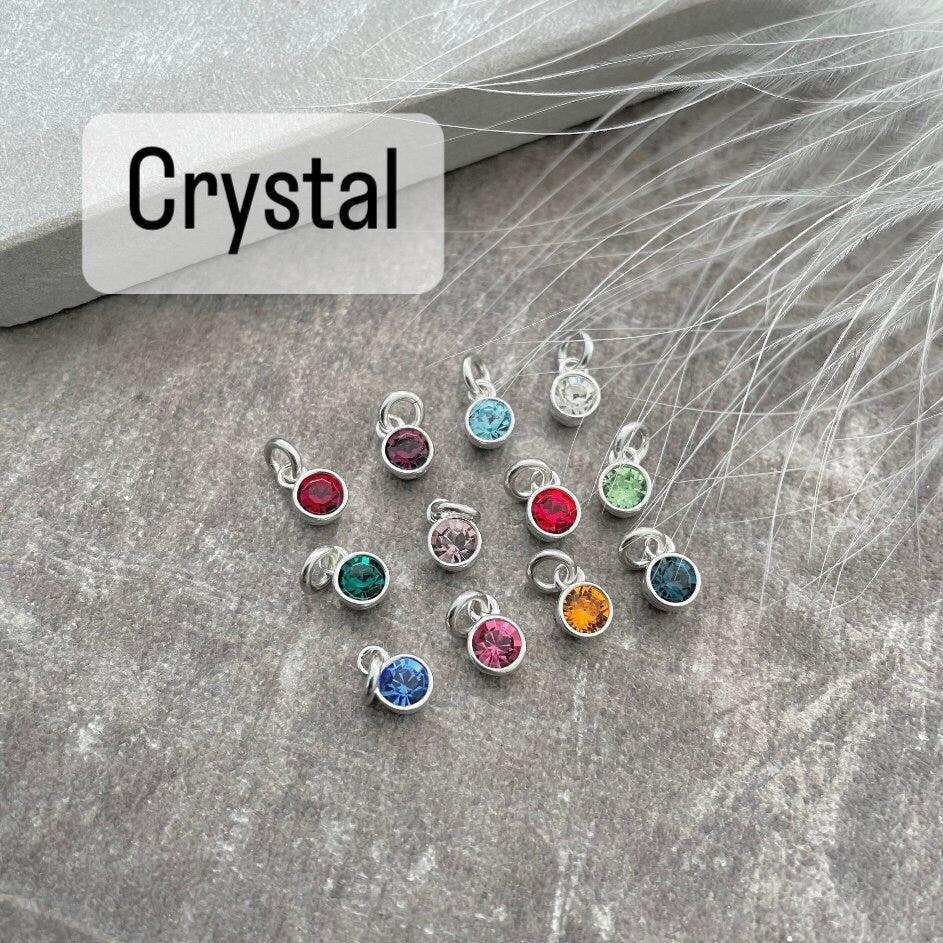 Very Dainty Personalised Initial Birthstone Necklace in Sterling Silver