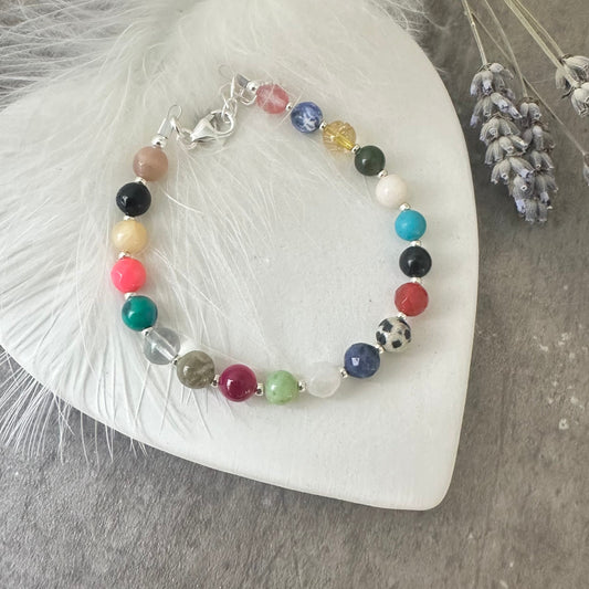 Mixed Gemstone Bracelet, Colourful Bracelet with gemstones