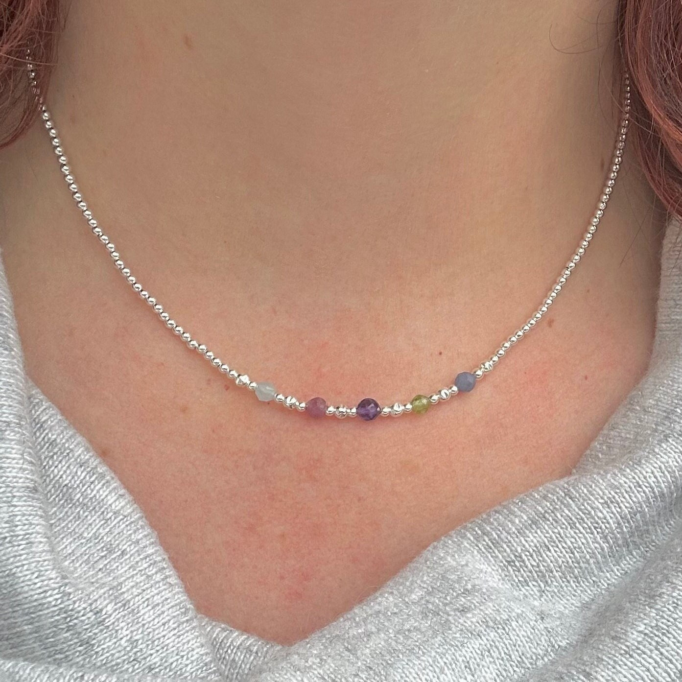 Family Birthstone Necklace for Mum, Family birthstone Jewellery