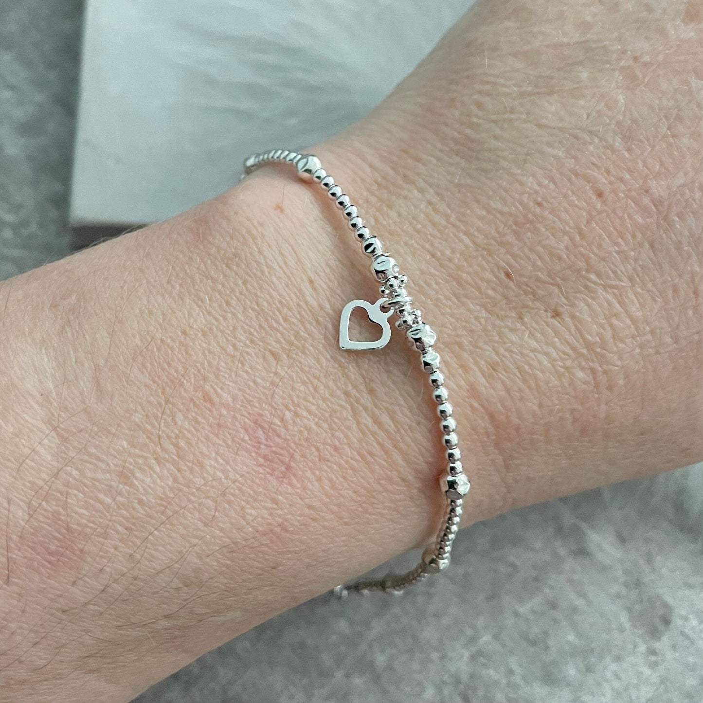 A Dainty Love Heart Charm Bracelet, Bracelet for Wife Girlfriend