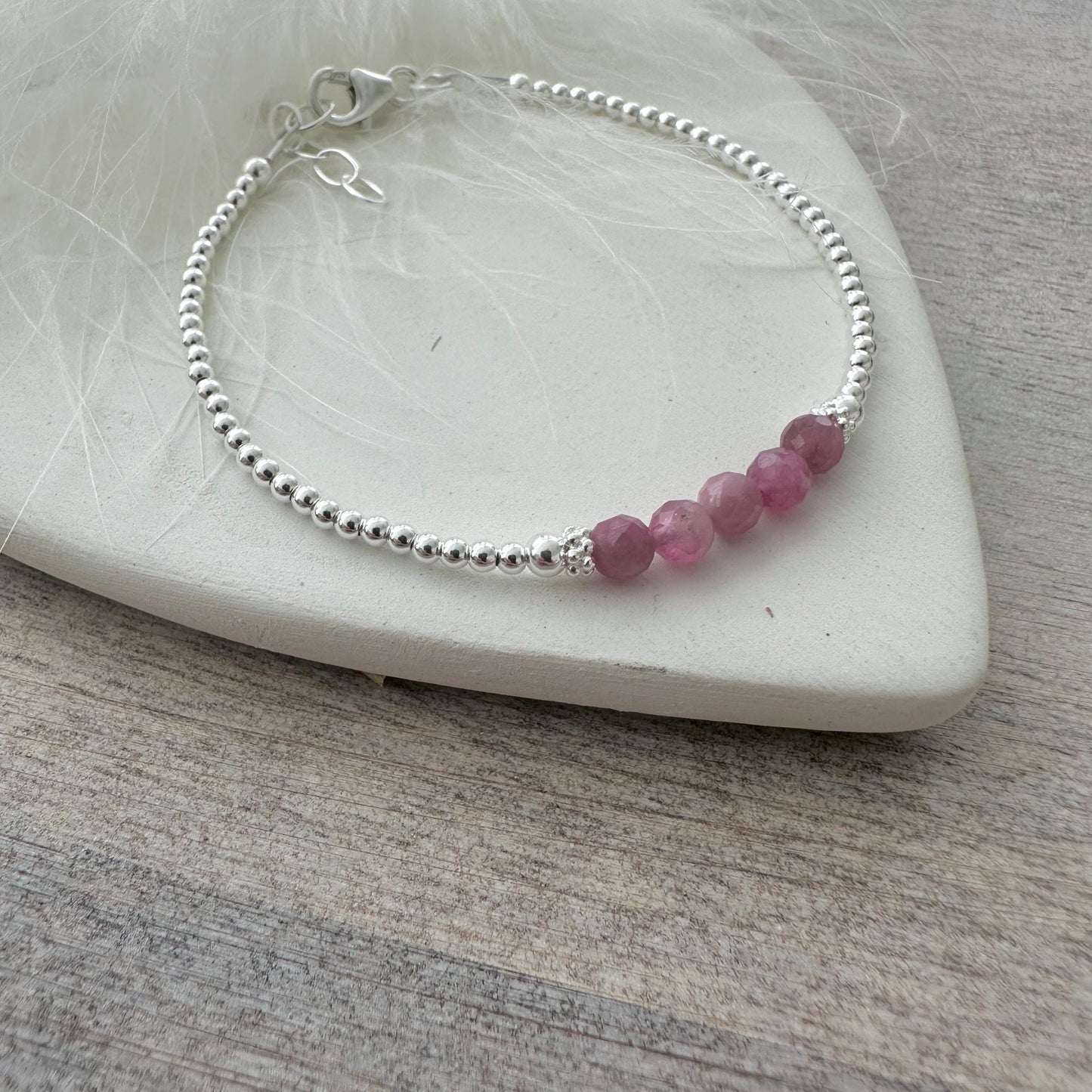 Pink Tourmaline Bracelet, October Birthstone