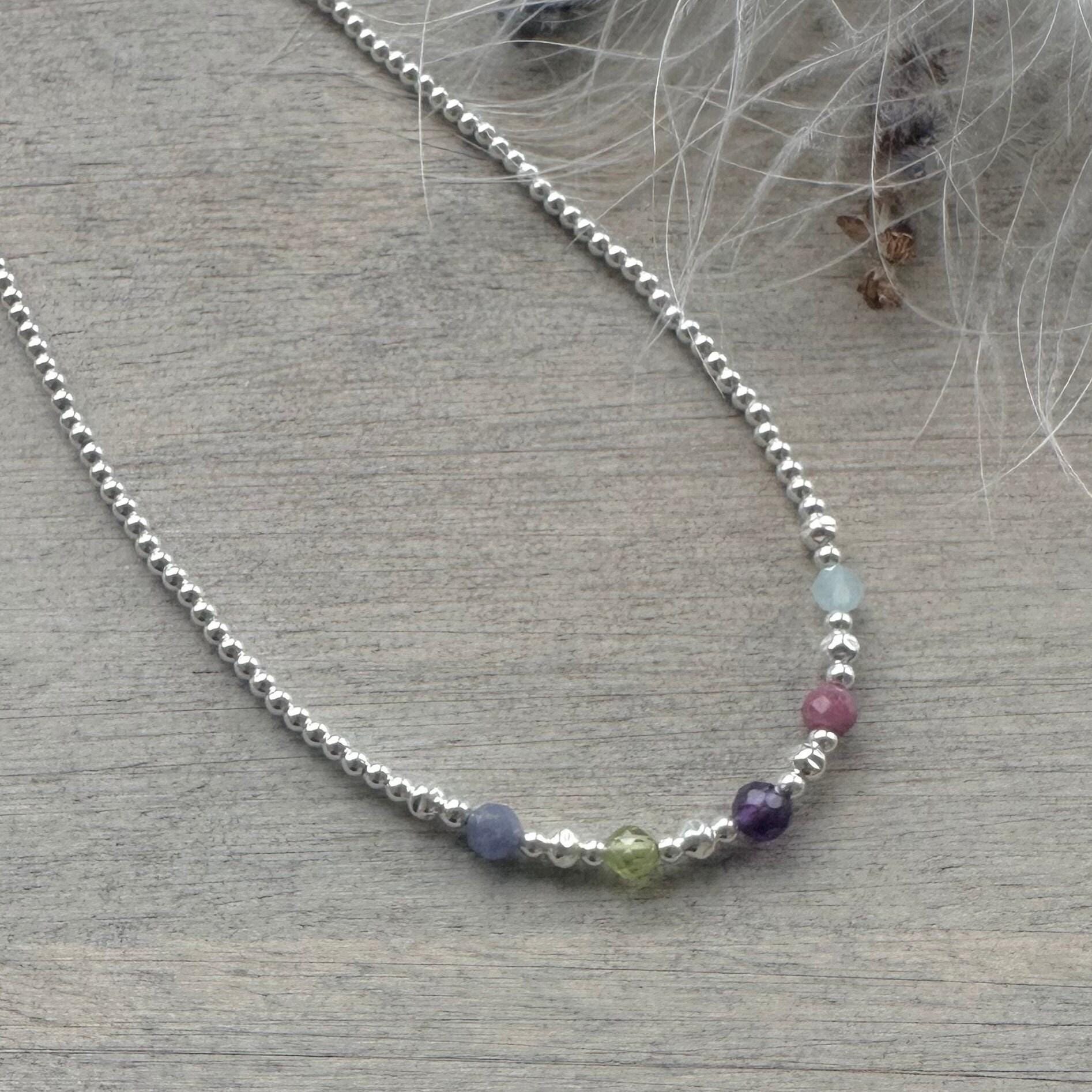 Family Birthstone Necklace for Mum, Family birthstone Jewellery