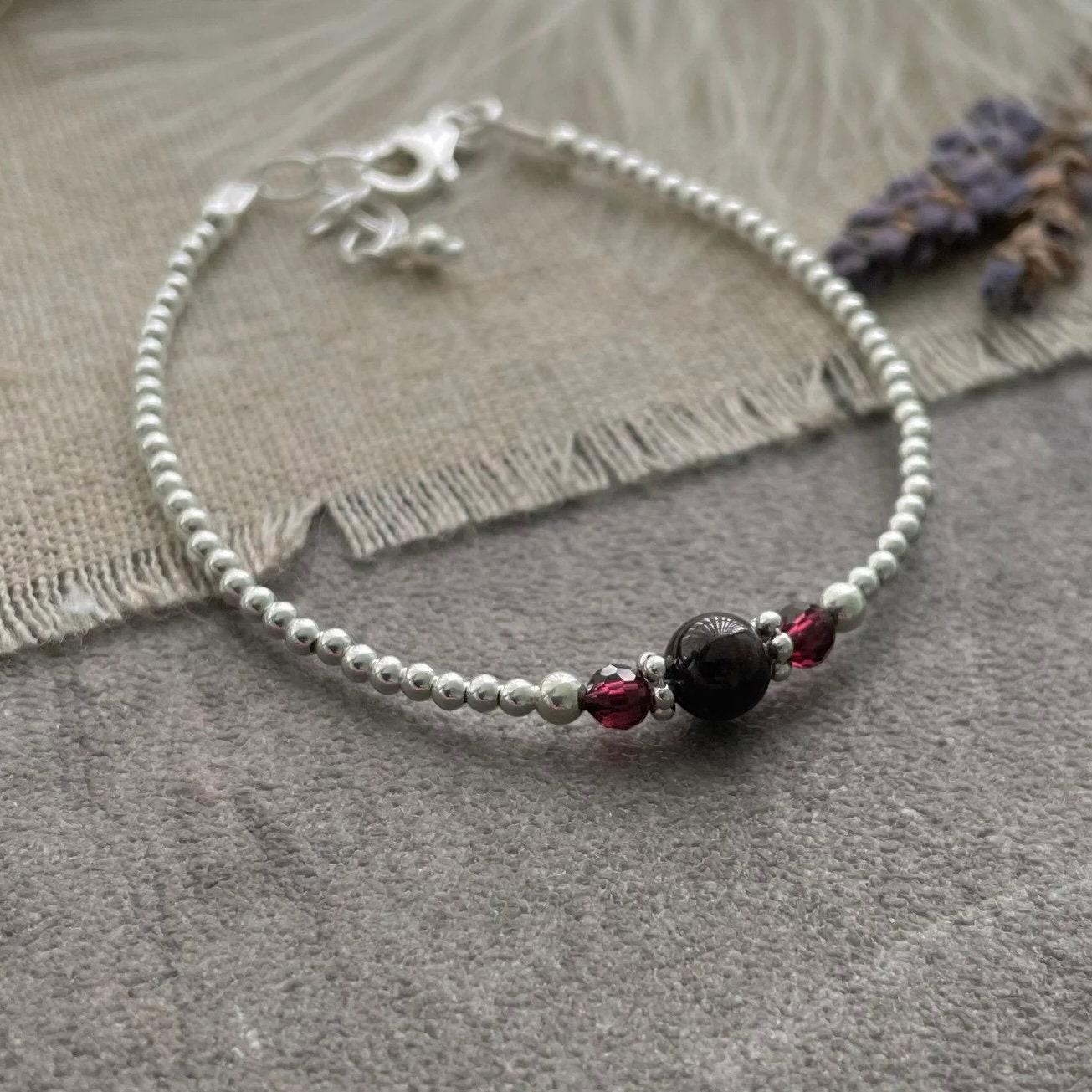 Garnet Bracelet, January Birthstone Bracelet