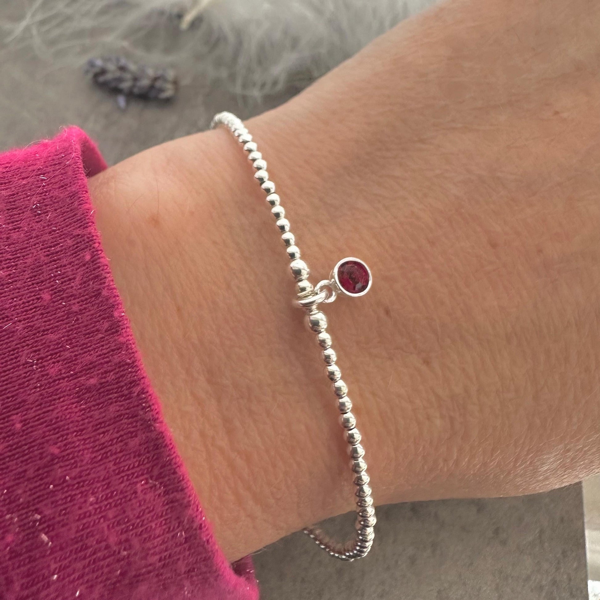 Dainty Crystal Birthstone Necklace in Sterling Silver
