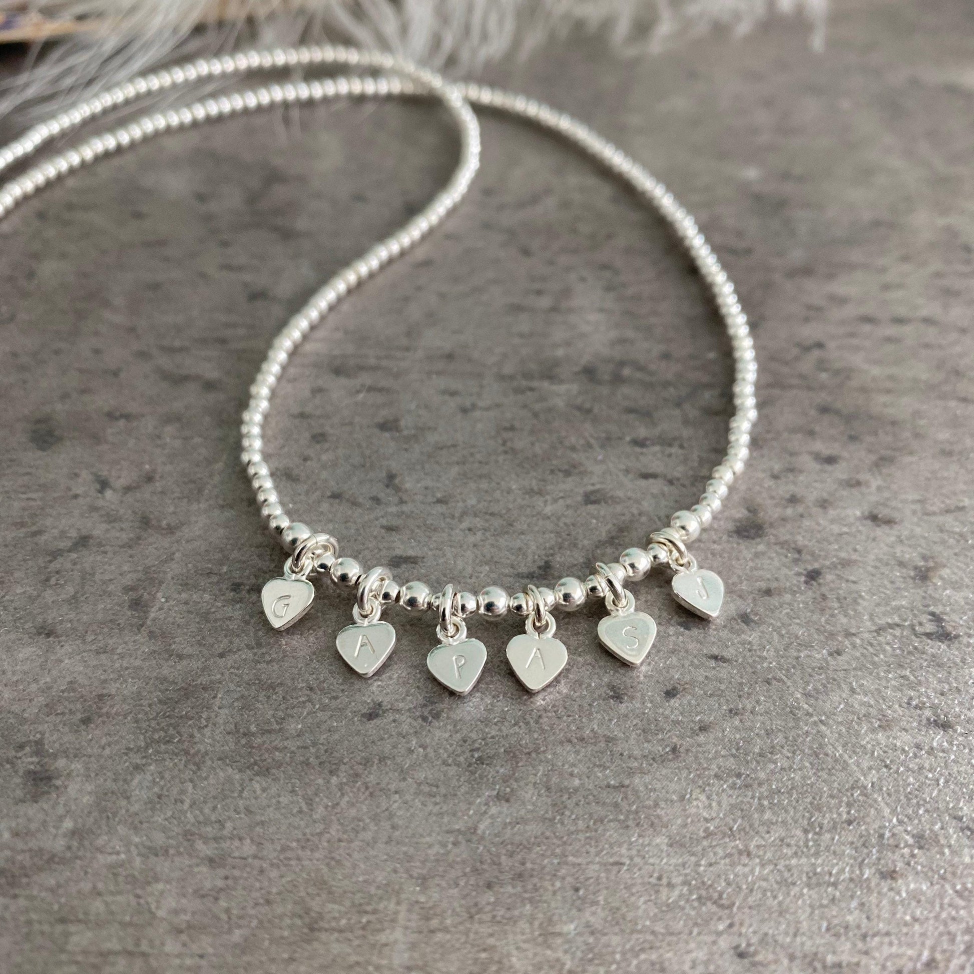 Dainty Sterling Silver Family Initial Necklace Personalised