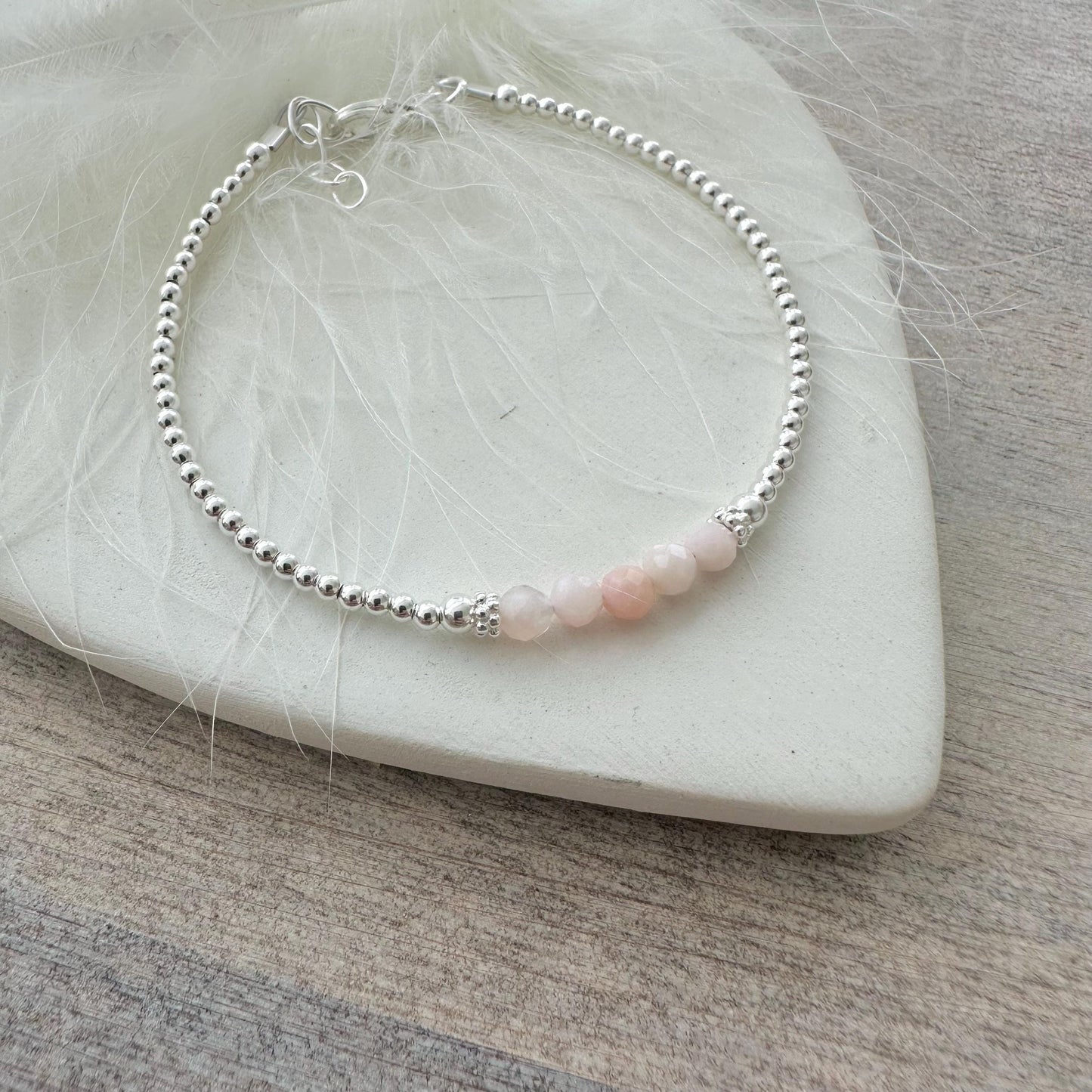 Pink Opal Bracelet, October Birthstone Jewellery