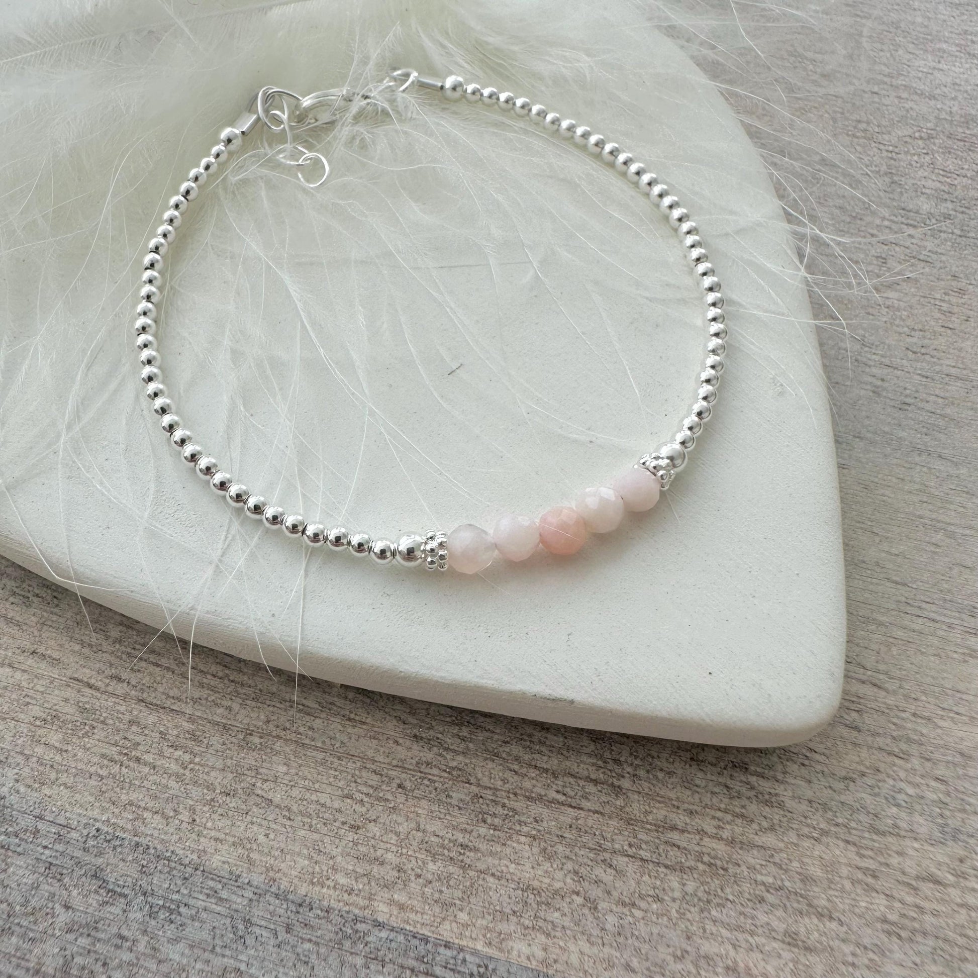 Pink Opal Bracelet, October Birthstone Jewellery