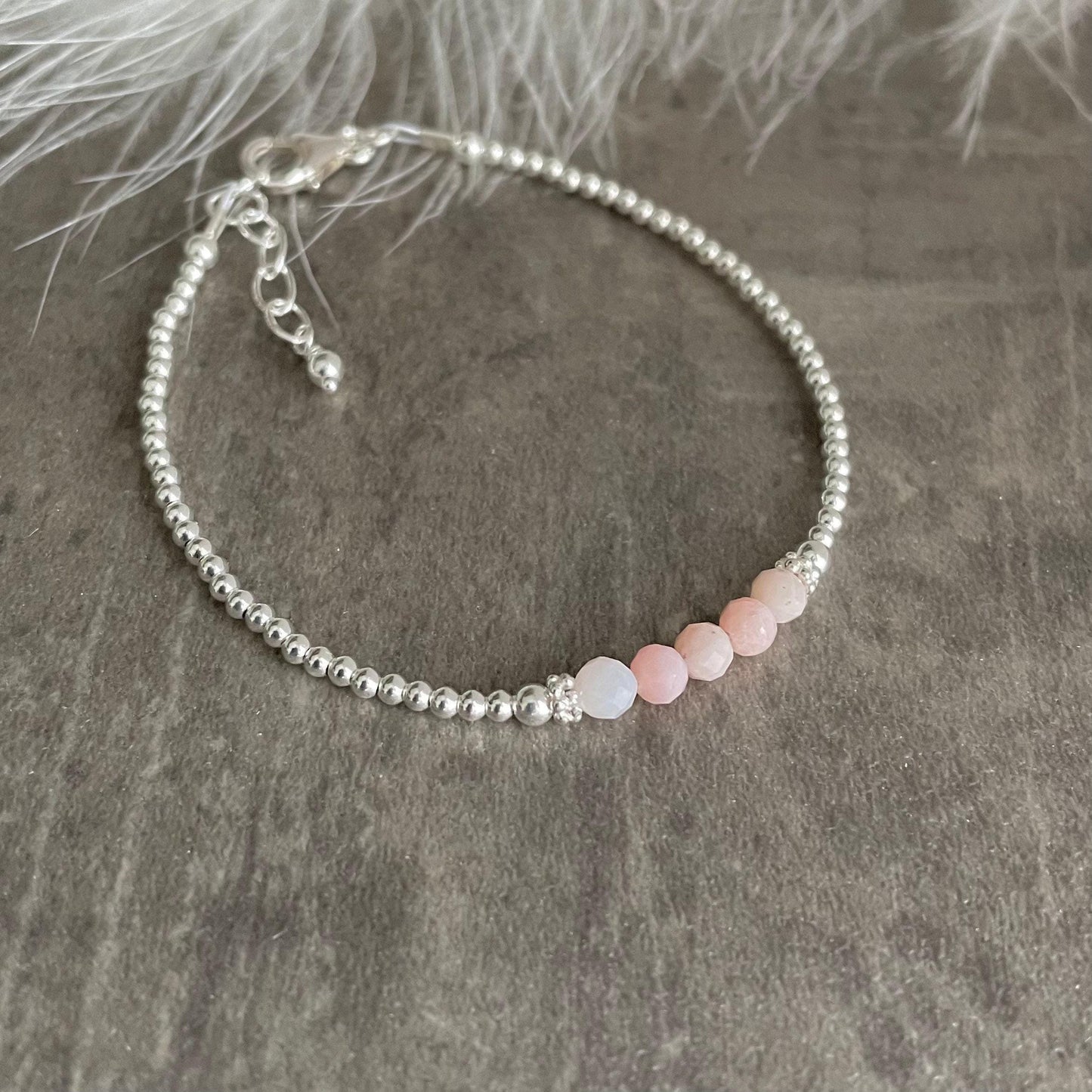 Pink Opal Bracelet, October Birthstone Jewellery