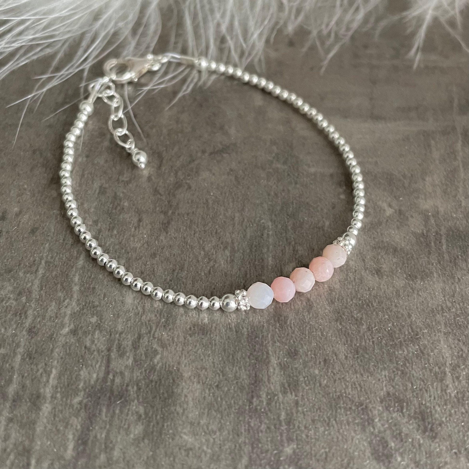 Pink Opal Bracelet, October Birthstone Jewellery