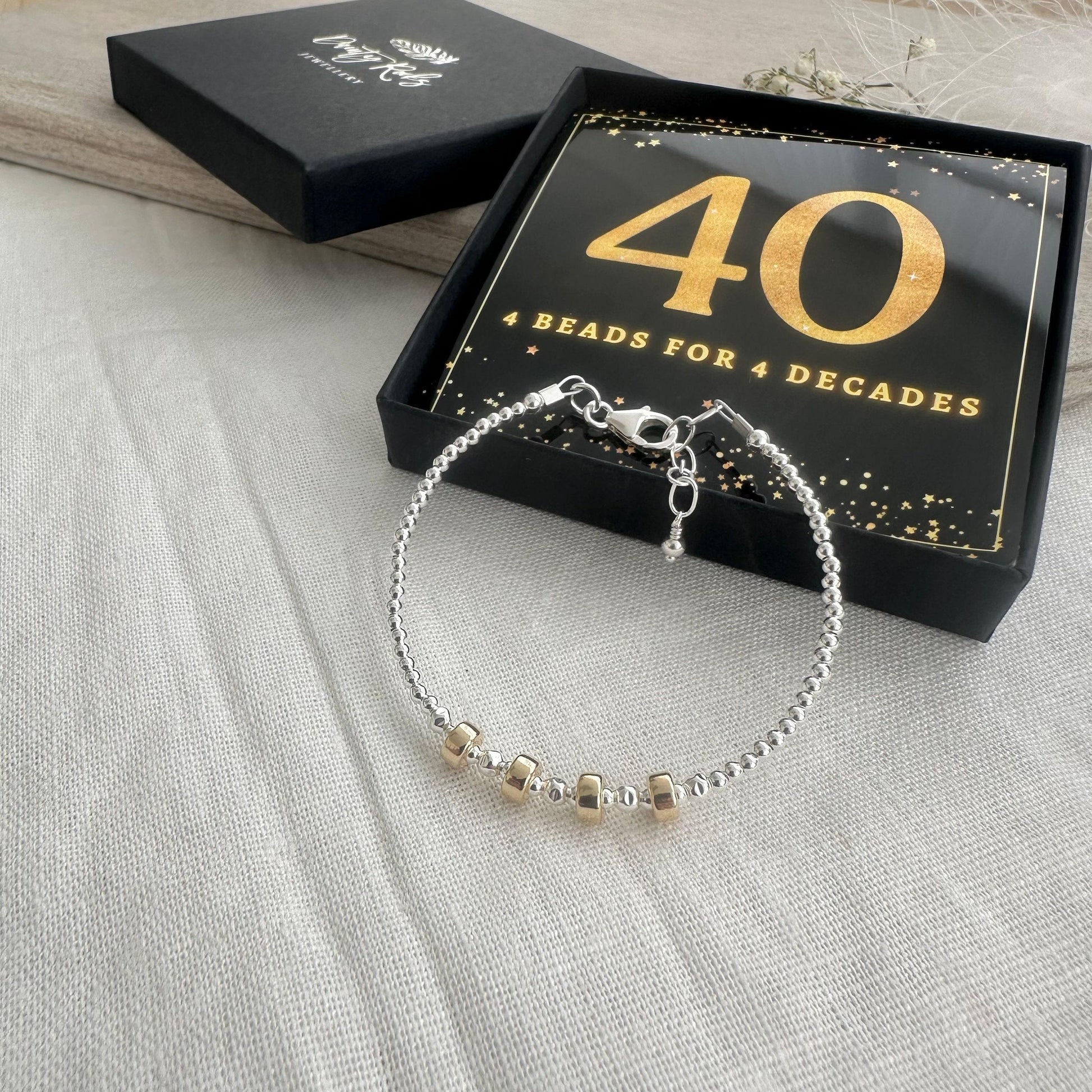 Decade Bracelet 40th Birthday Jewellery Gift for Her in Sterling Silver