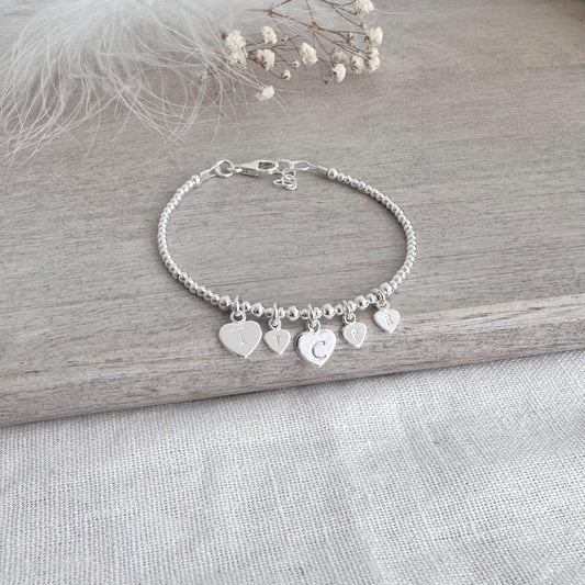 Nanny Charm Bracelet, Grandmother Mothers Day gift with family initials