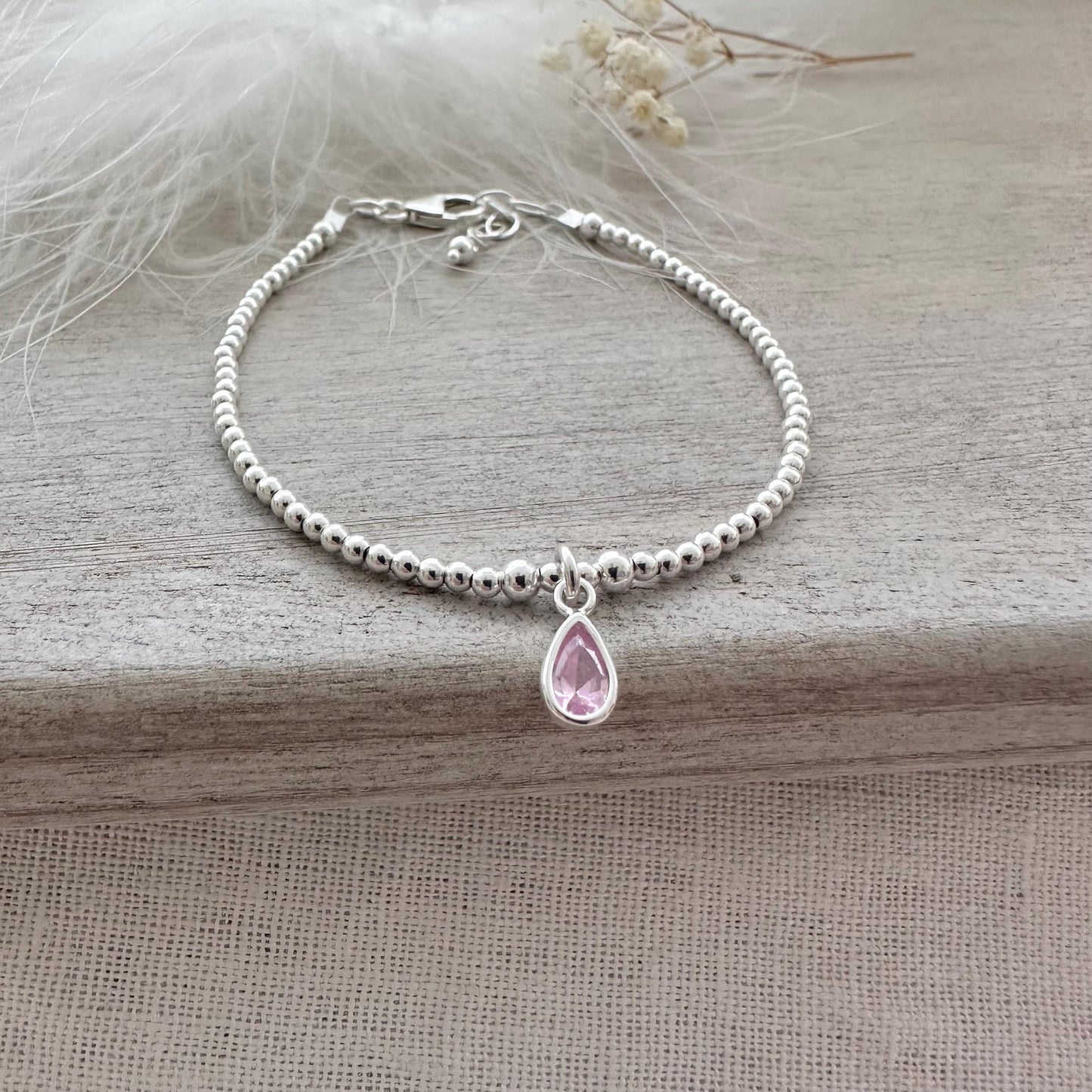 Cubic Zirconia Birthstone Bracelet, Birthday gift for women