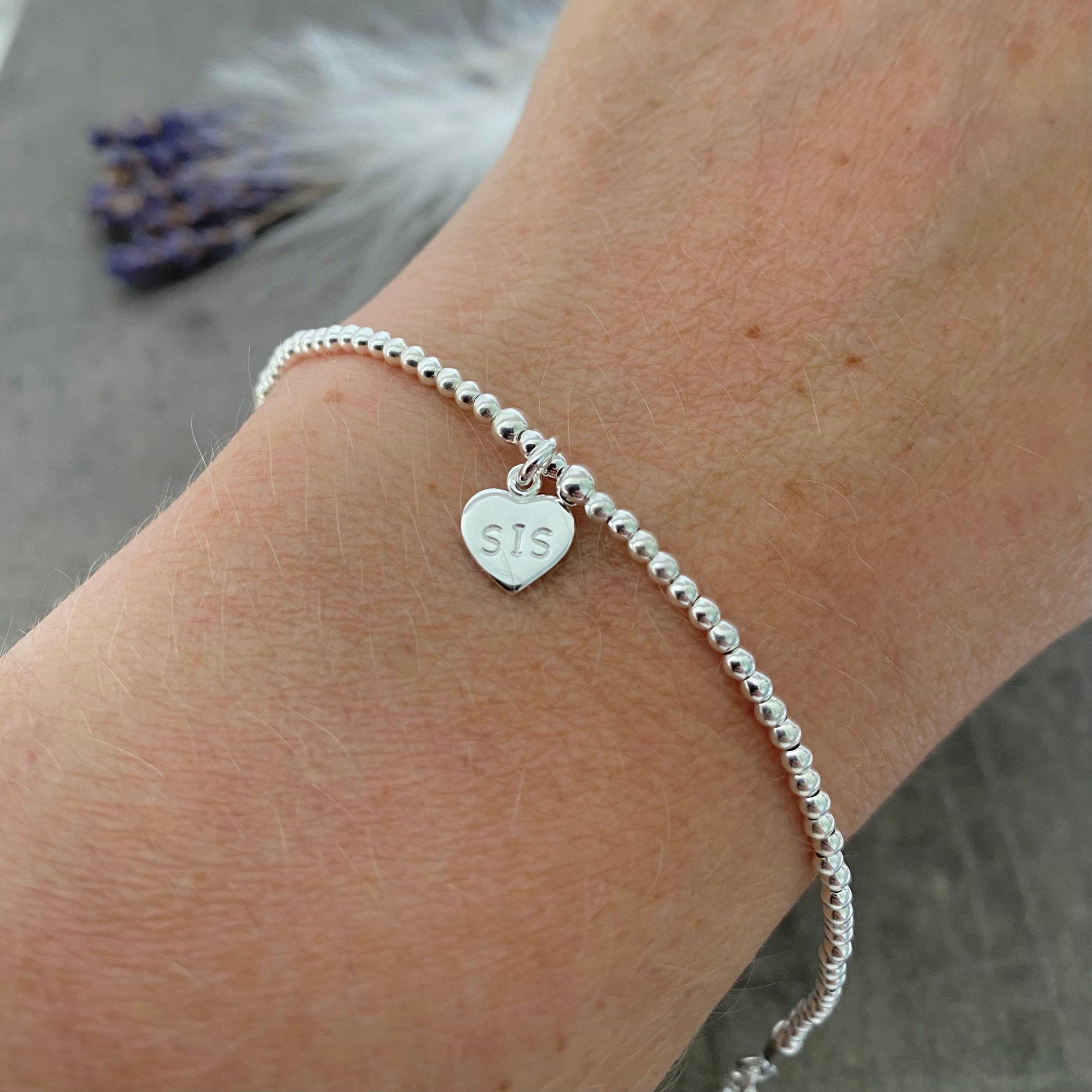 Silver Bracelet Gift for Sister, SIS Jewellery in Sterling Silver
