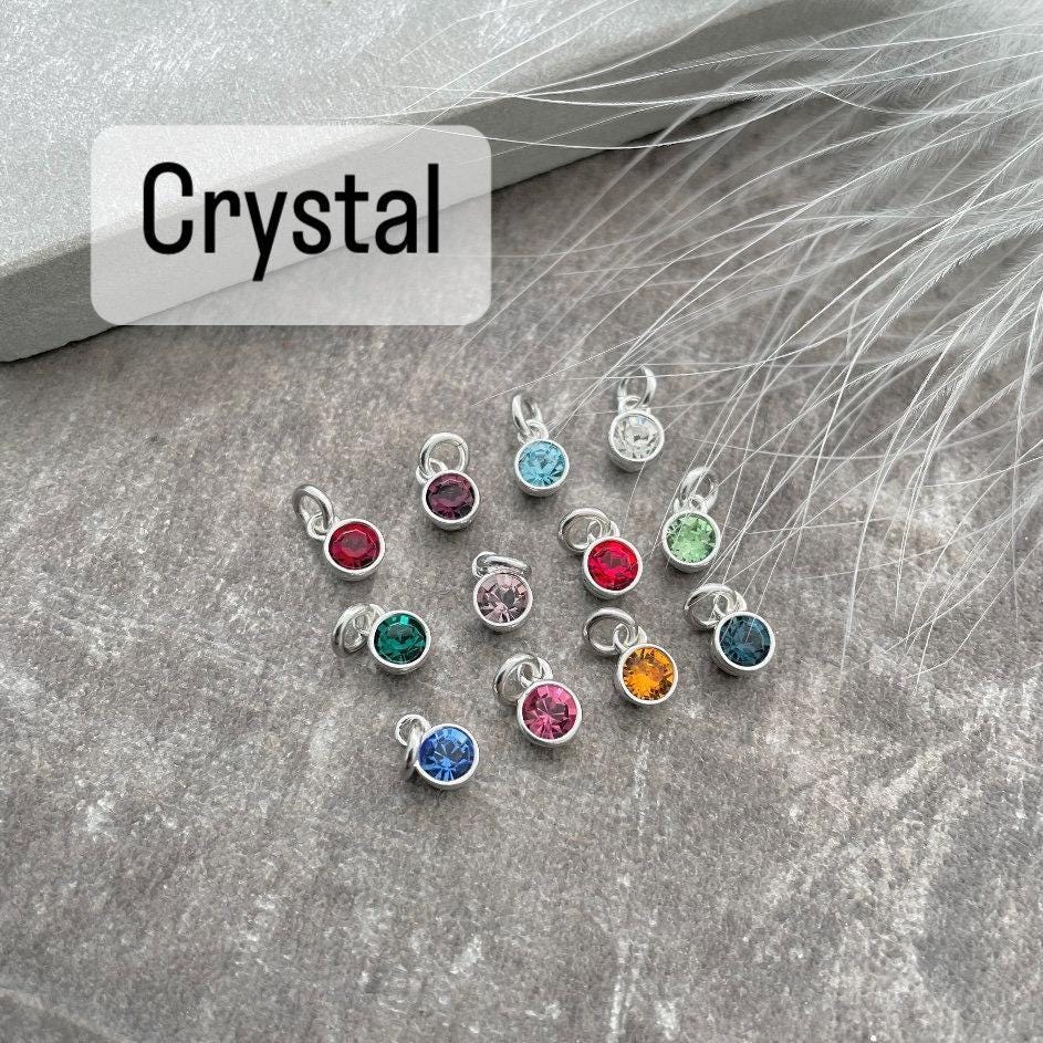 Personalised Bracelet with birthstone crystal and initial, 3mm Sterling Silver Keepsake Gift