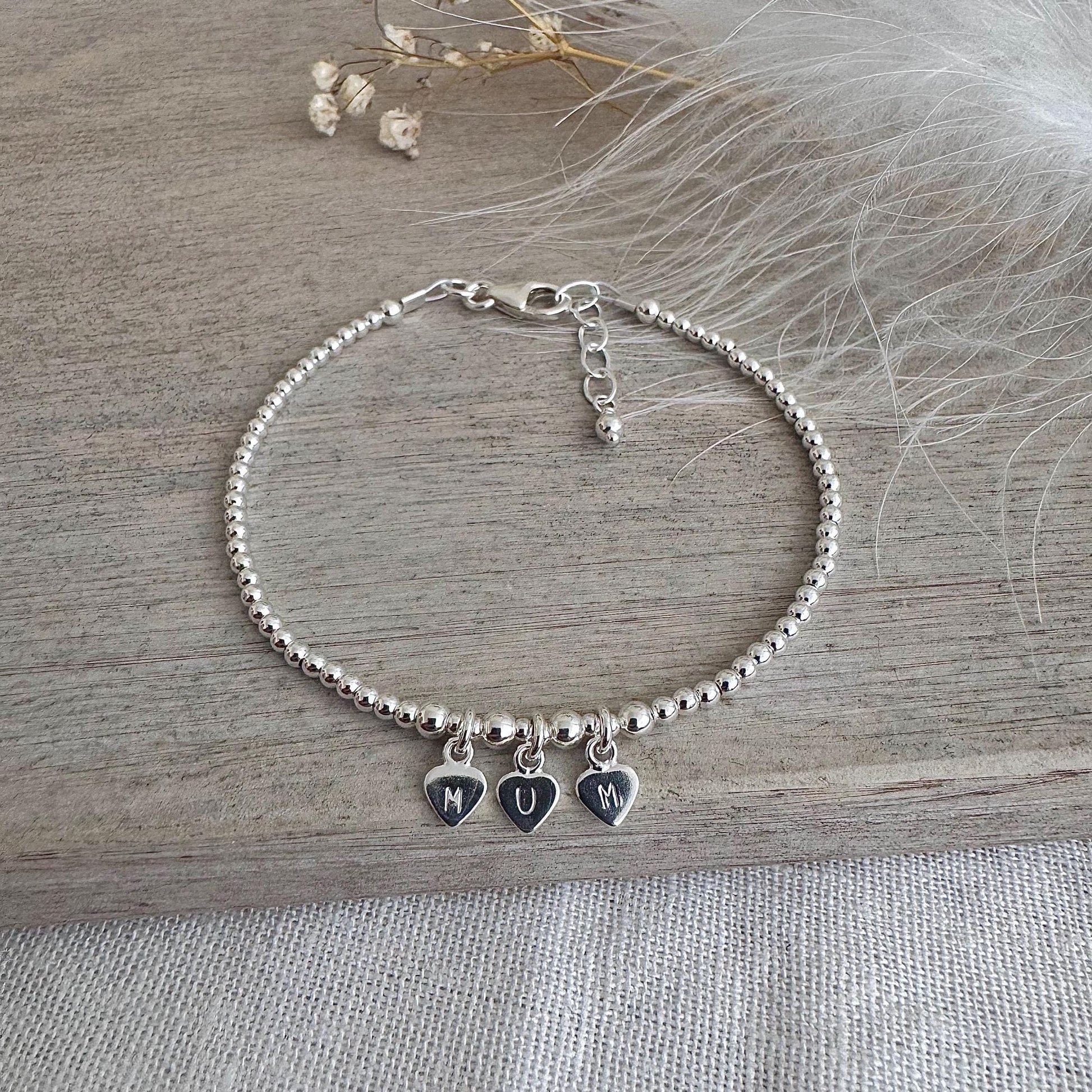 Dainty MUM Charm Bracelet, Mothers Day Gift
