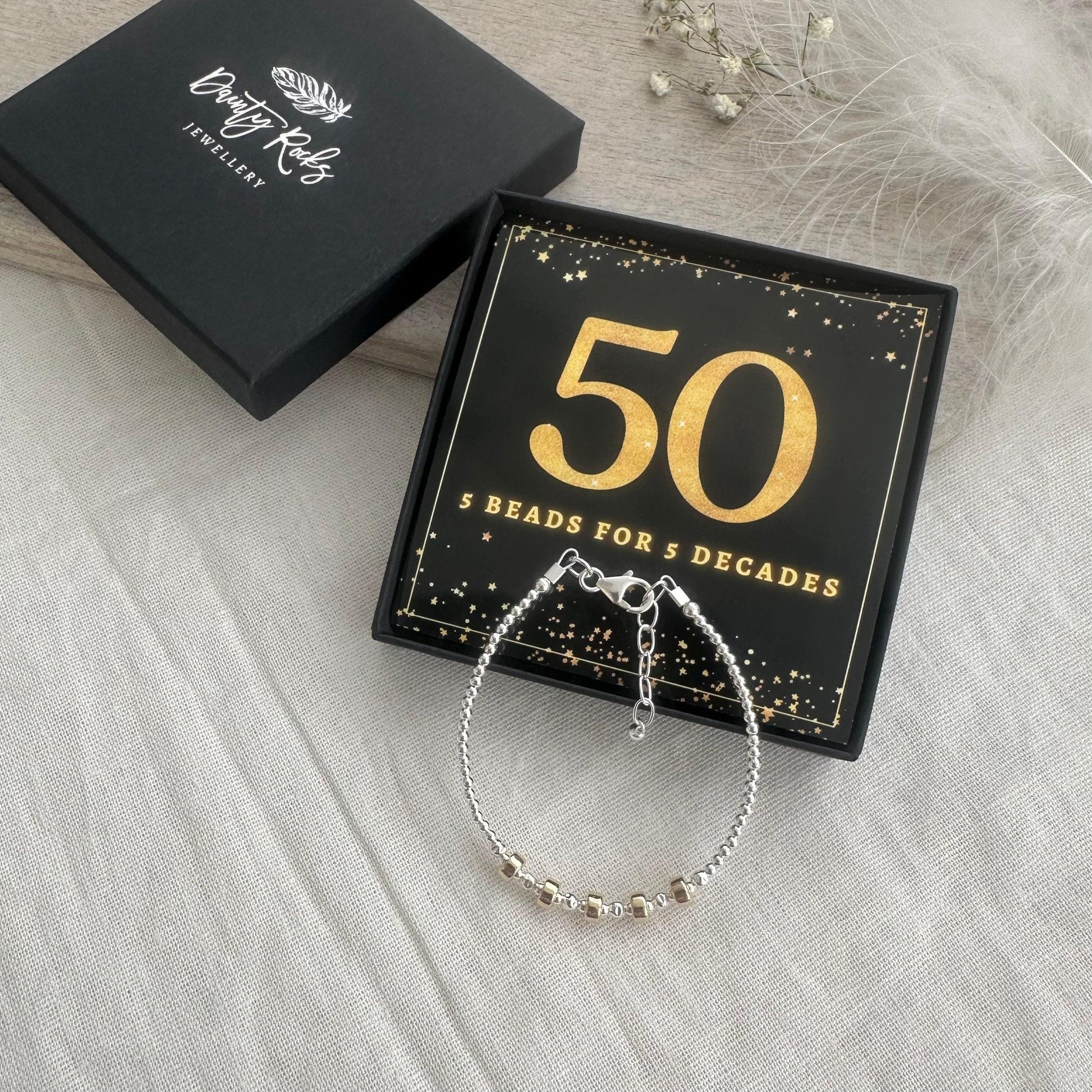 Decade Bracelet 50th Birthday Jewellery Gift for Her in Sterling
