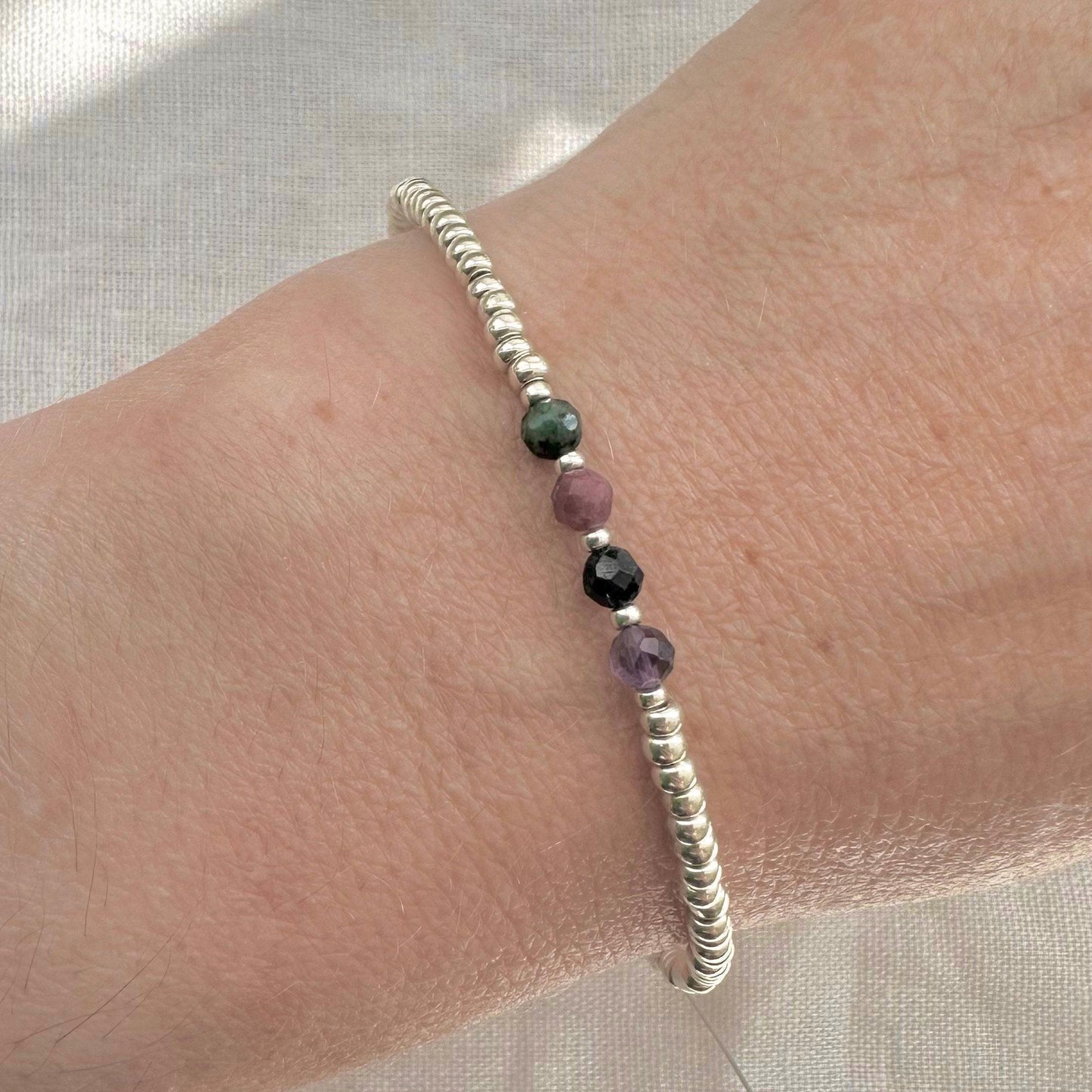 Family Birthstones Seed Bead Bracelet for Mum, with Childrens birthstones