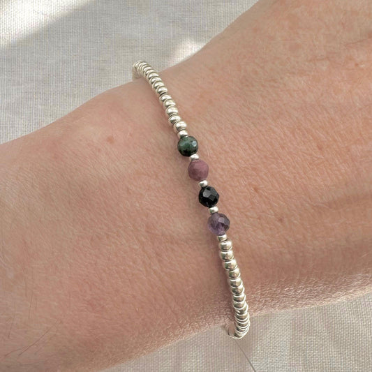 Family Birthstones Seed Bead Bracelet for Mum, with Childrens birthstones