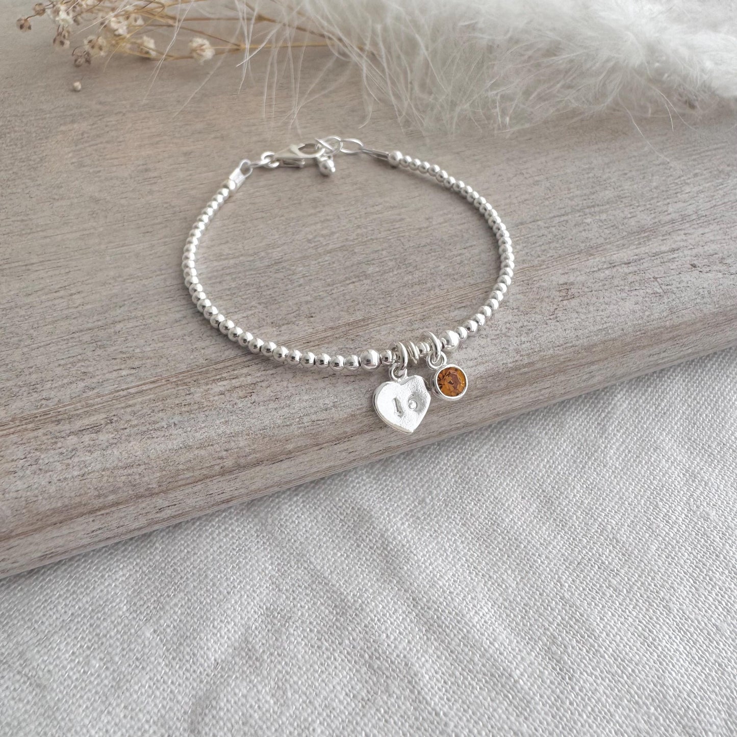 November Birthstone Bracelet, Milestone Birthday Gift with CZ or crystal in sterling silver for 16th 18th 21st 30th 40th 50th 60th for women