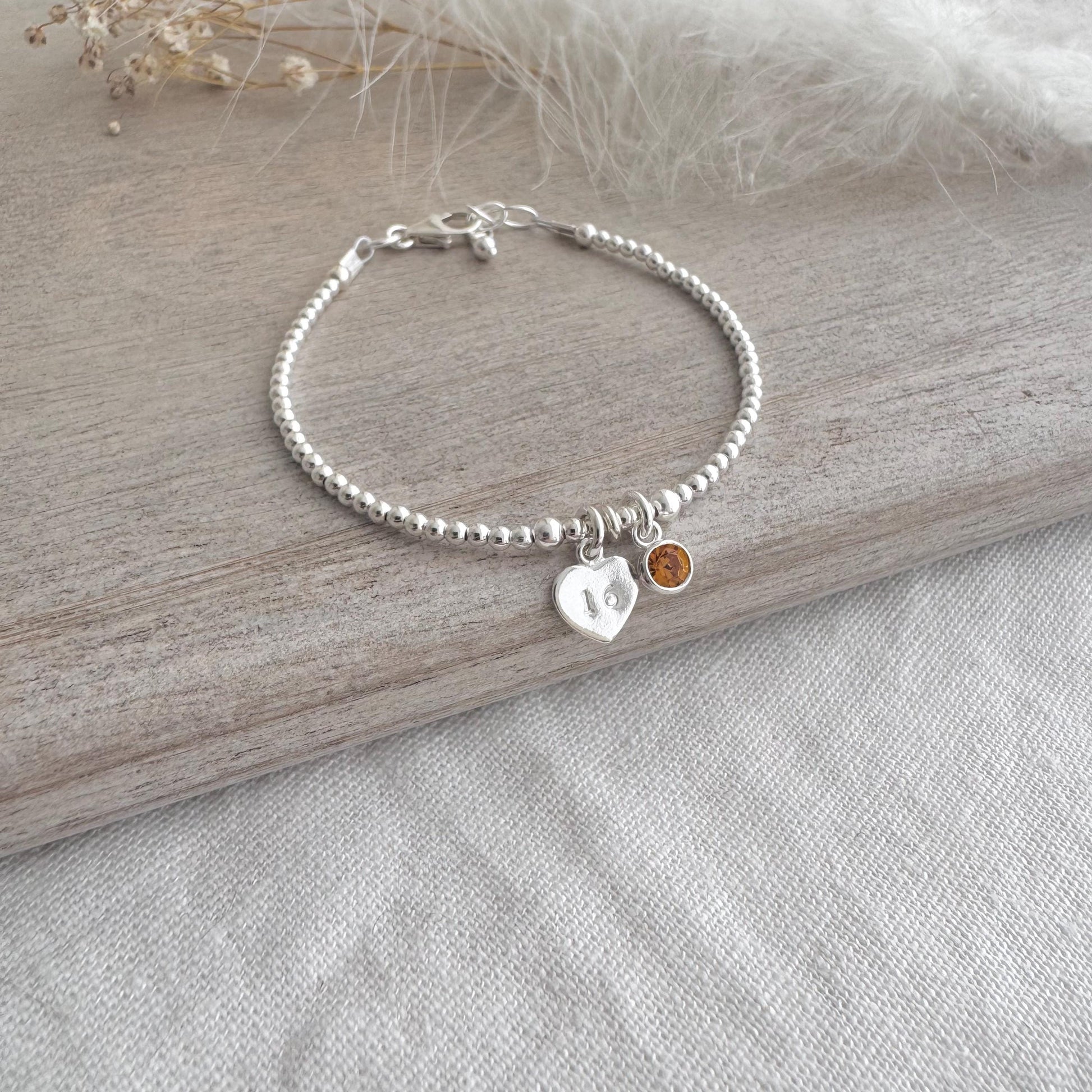 November Birthstone Bracelet, Milestone Birthday Gift with CZ or crystal in sterling silver for 16th 18th 21st 30th 40th 50th 60th for women