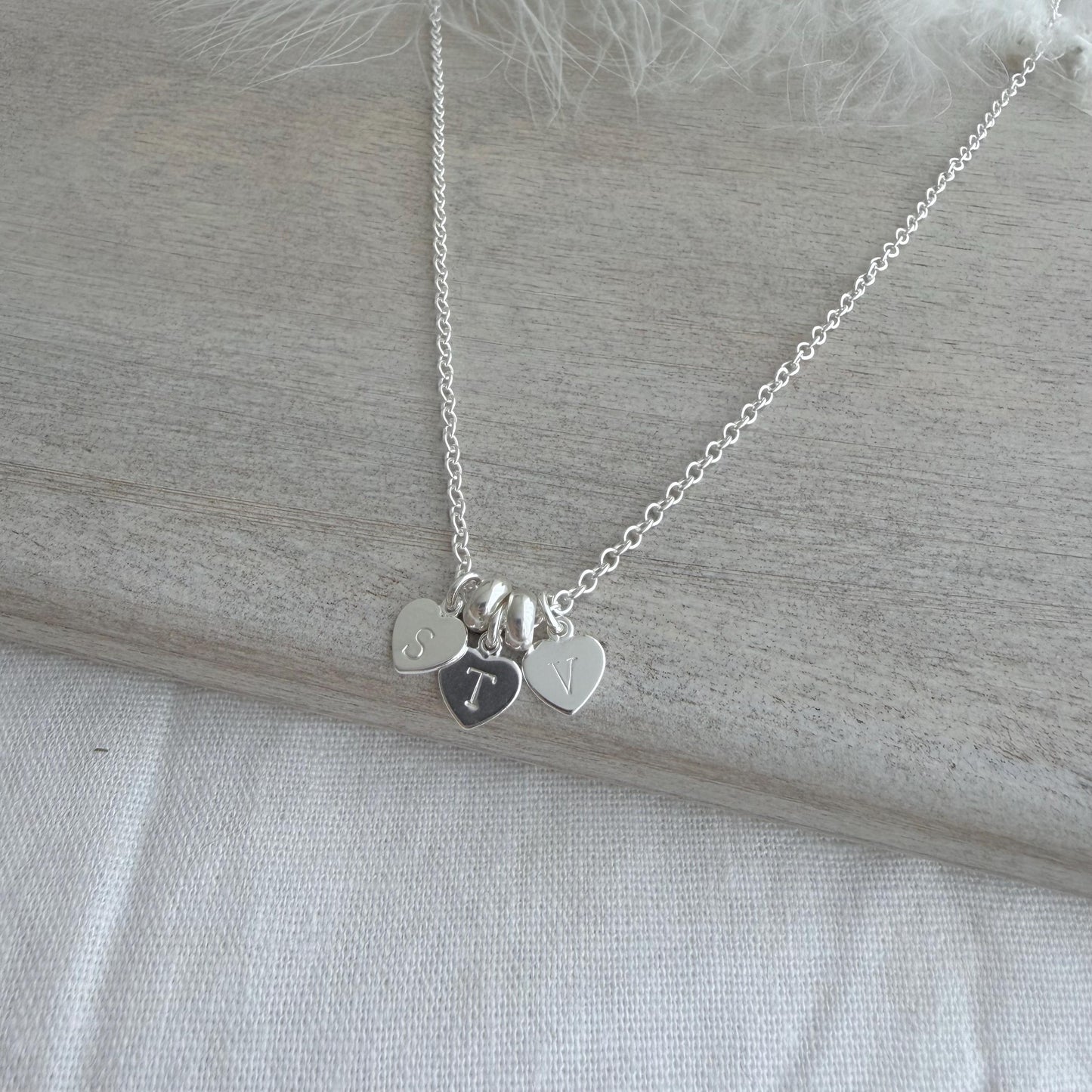 Dainty Personalised Family Initial Necklace in Sterling Silver