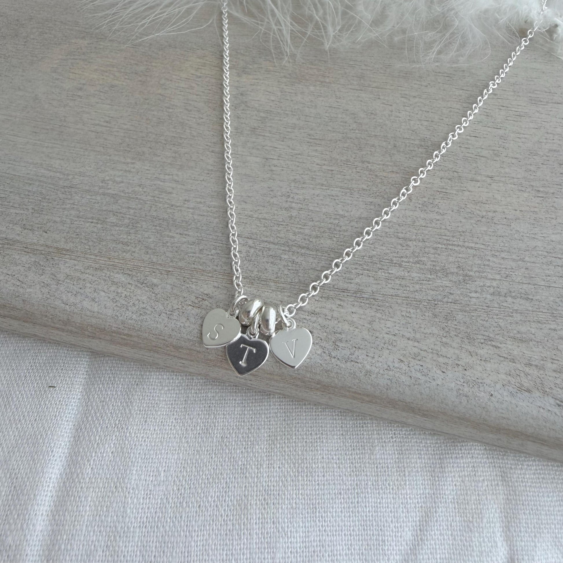 Dainty Personalised Family Initial Necklace in Sterling Silver