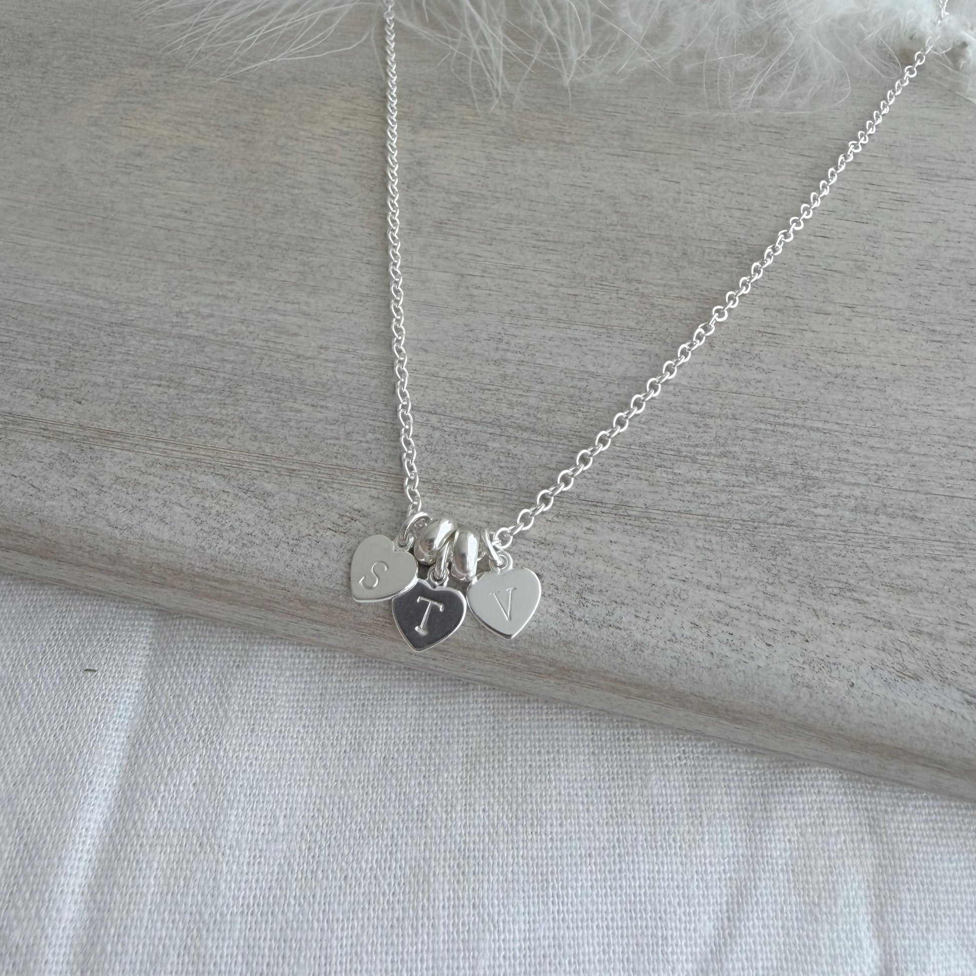 Dainty Personalised Family Initials Necklace in Sterling Silver