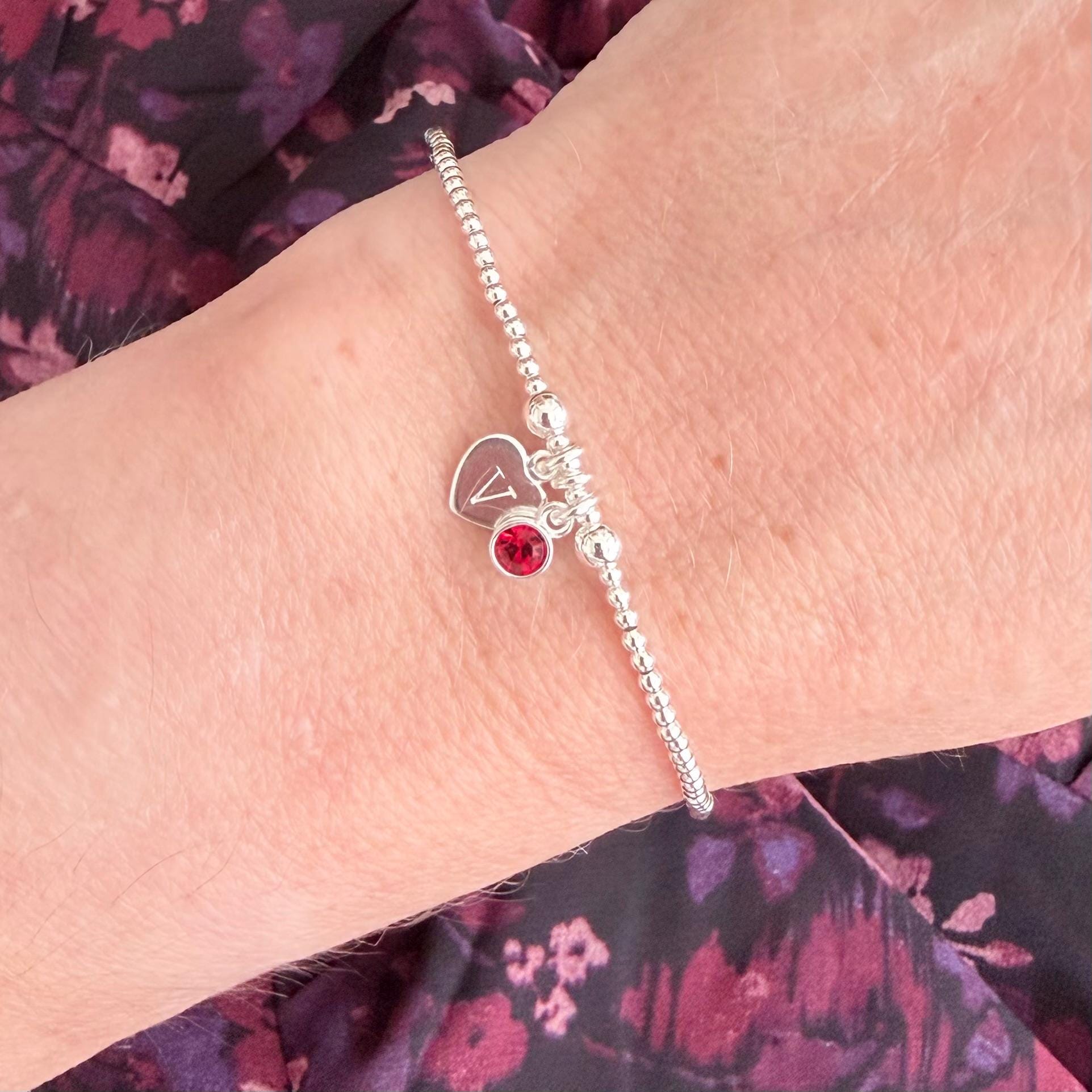 Keepsake January Personalised Bracelet with birthstone crystal, Gift for women or teen