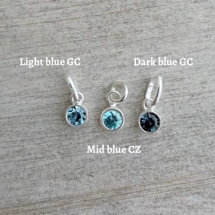 Personalised December Birthstone Necklace in Sterling Silver with Initial & Milestone Age