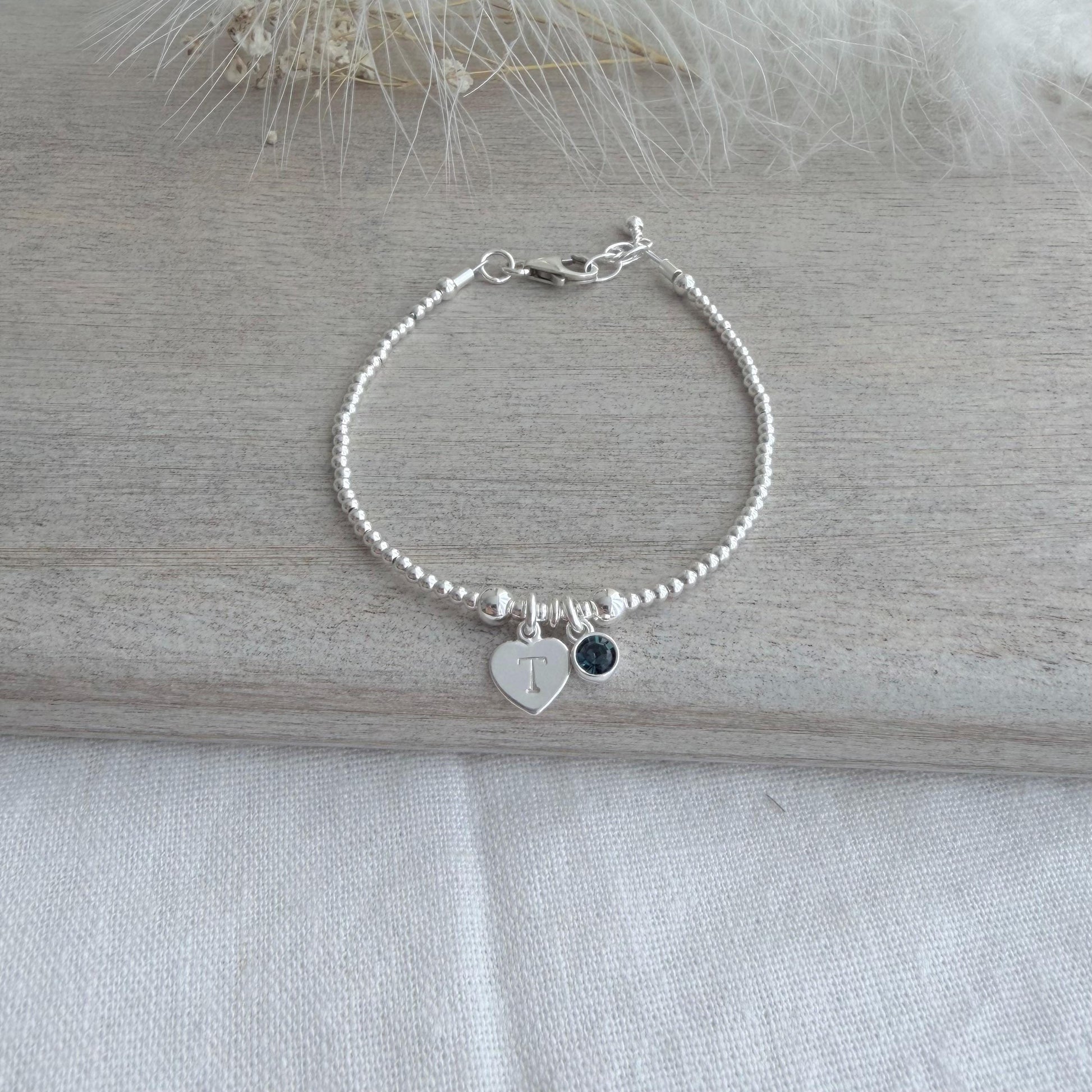 Keepsake December Personalised Bracelet with birthstone crystal, Gift for women or teen