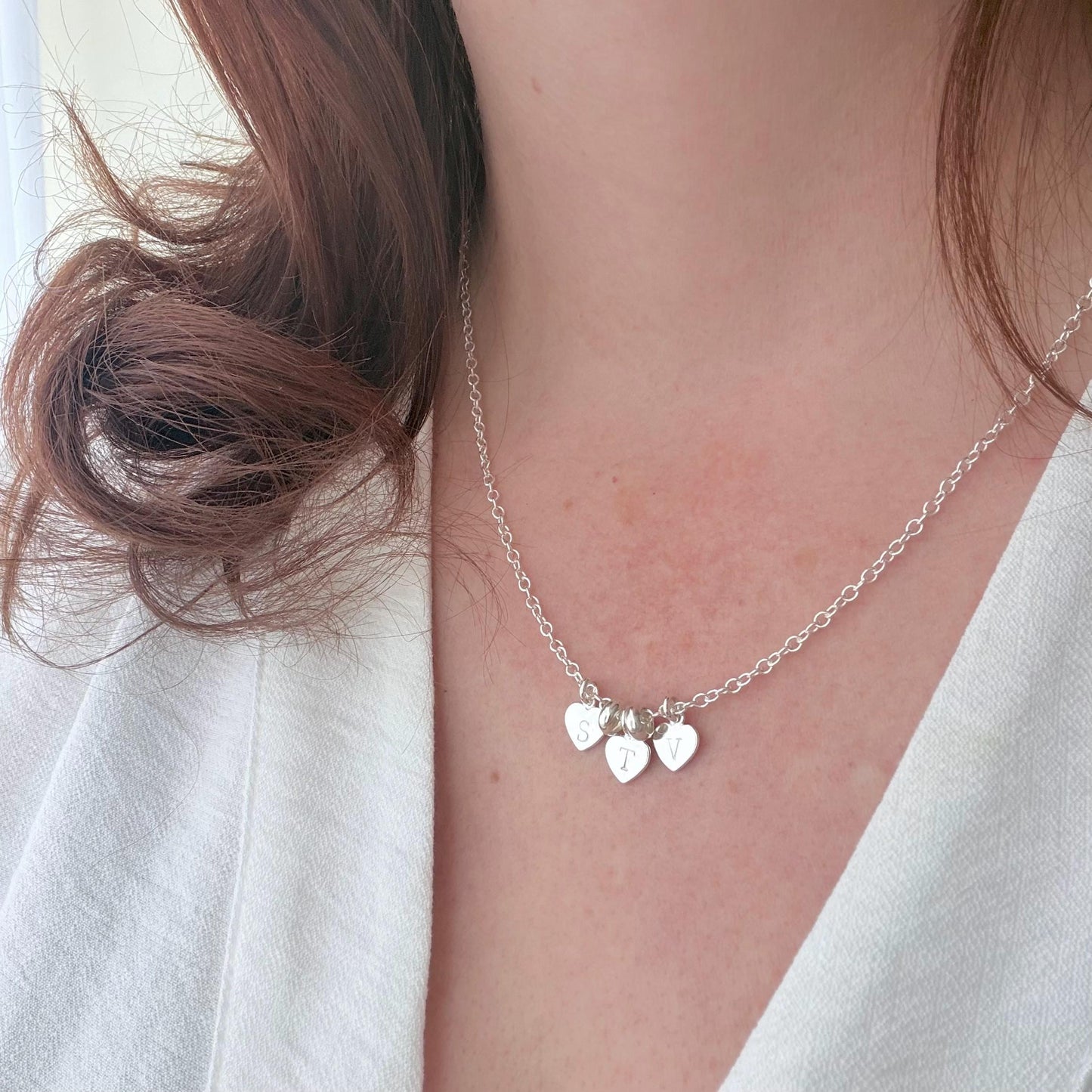 Dainty Personalised Family Initial Necklace in Sterling Silver