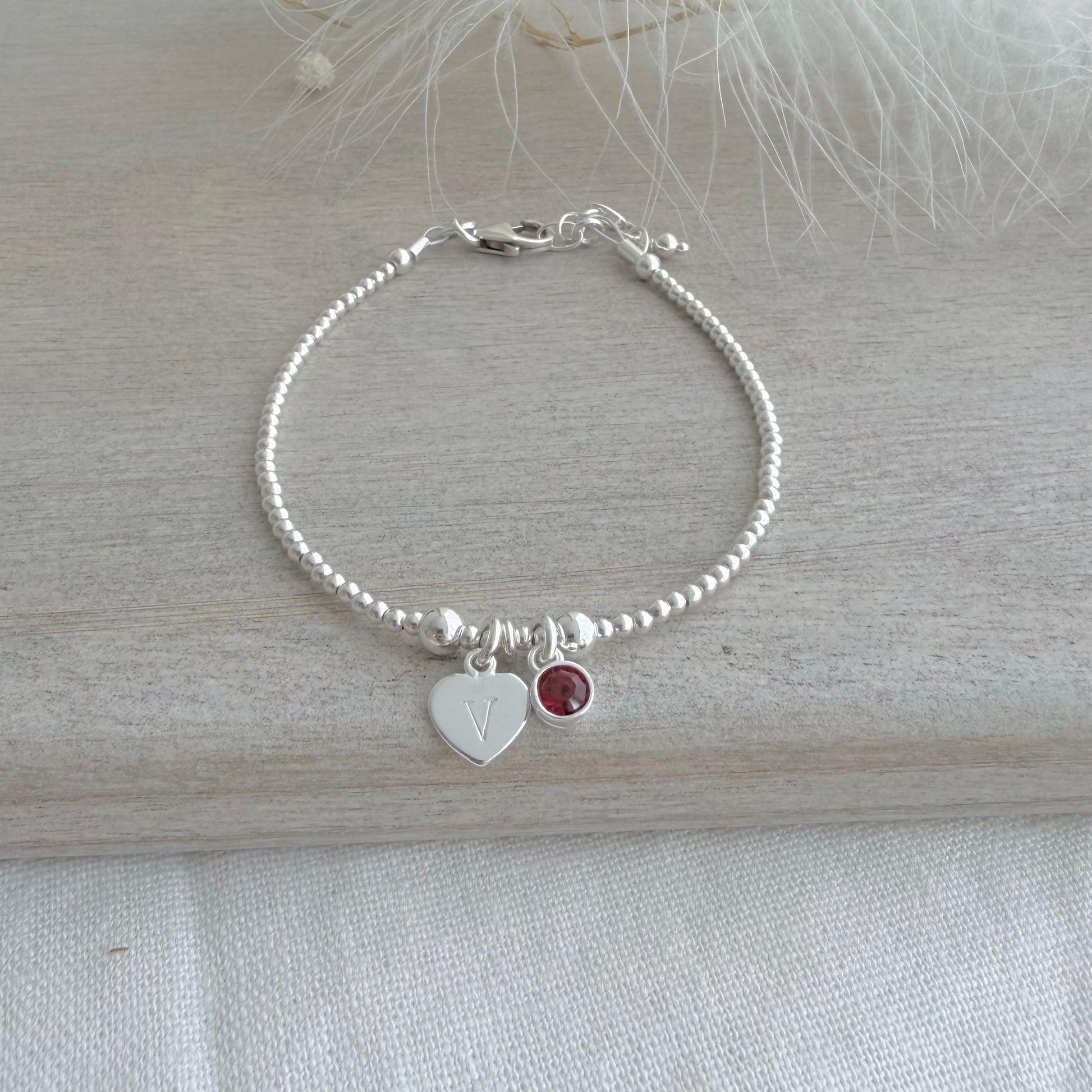 Keepsake January Personalised Bracelet with birthstone crystal, Gift for women or teen