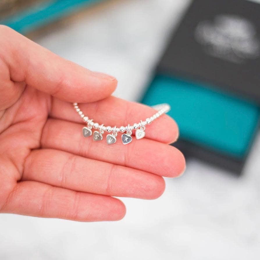 Family Initials Personalised Initial Bracelet , Dainty Sterling Silver Jewellery