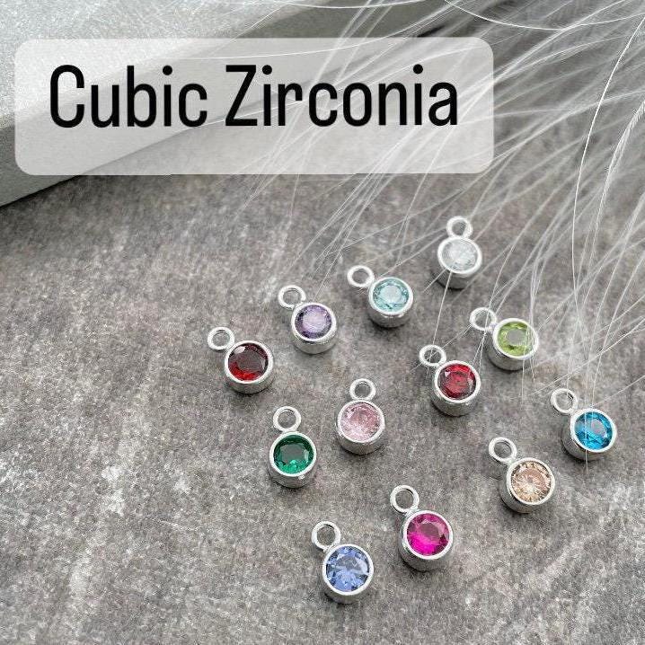 Dainty January Birthstone CZ Initial Bracelet, Personalised Jewellery