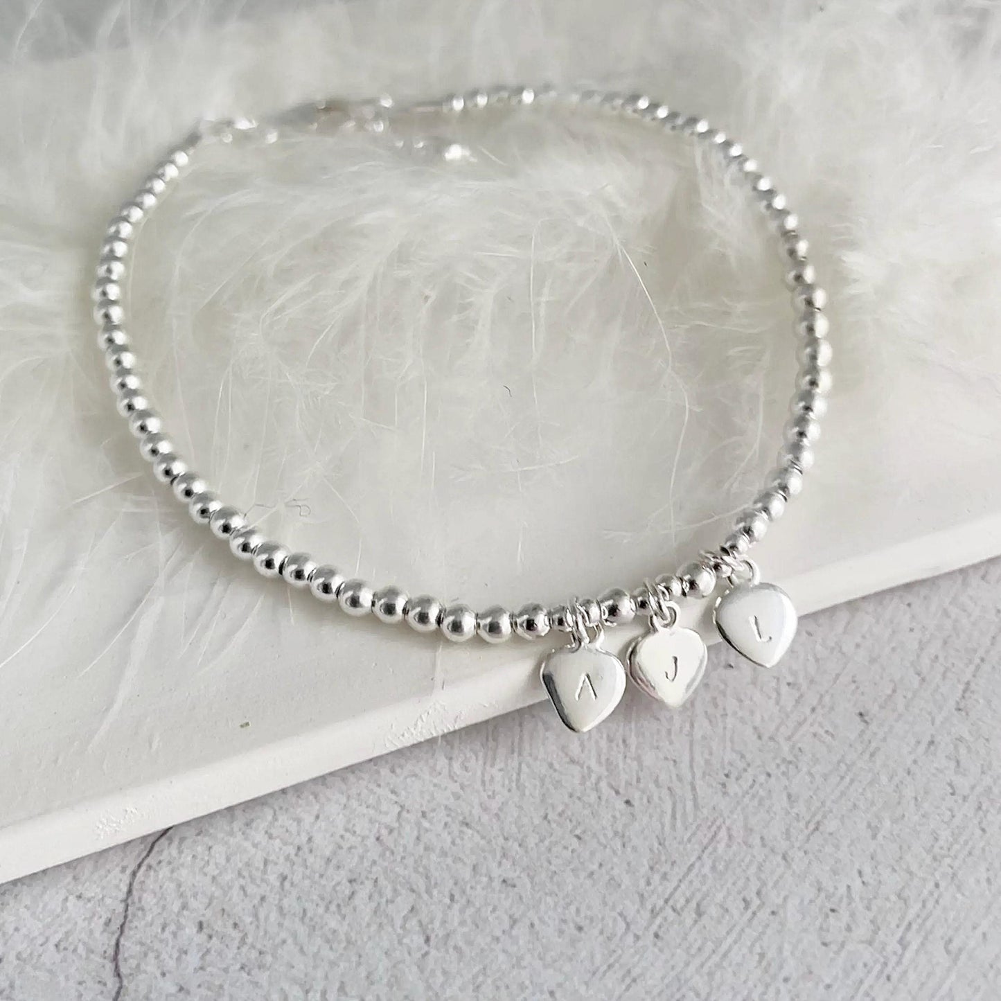 Initial Charm Personalised Bracelet, Family Initials Sterling Silver bracelet