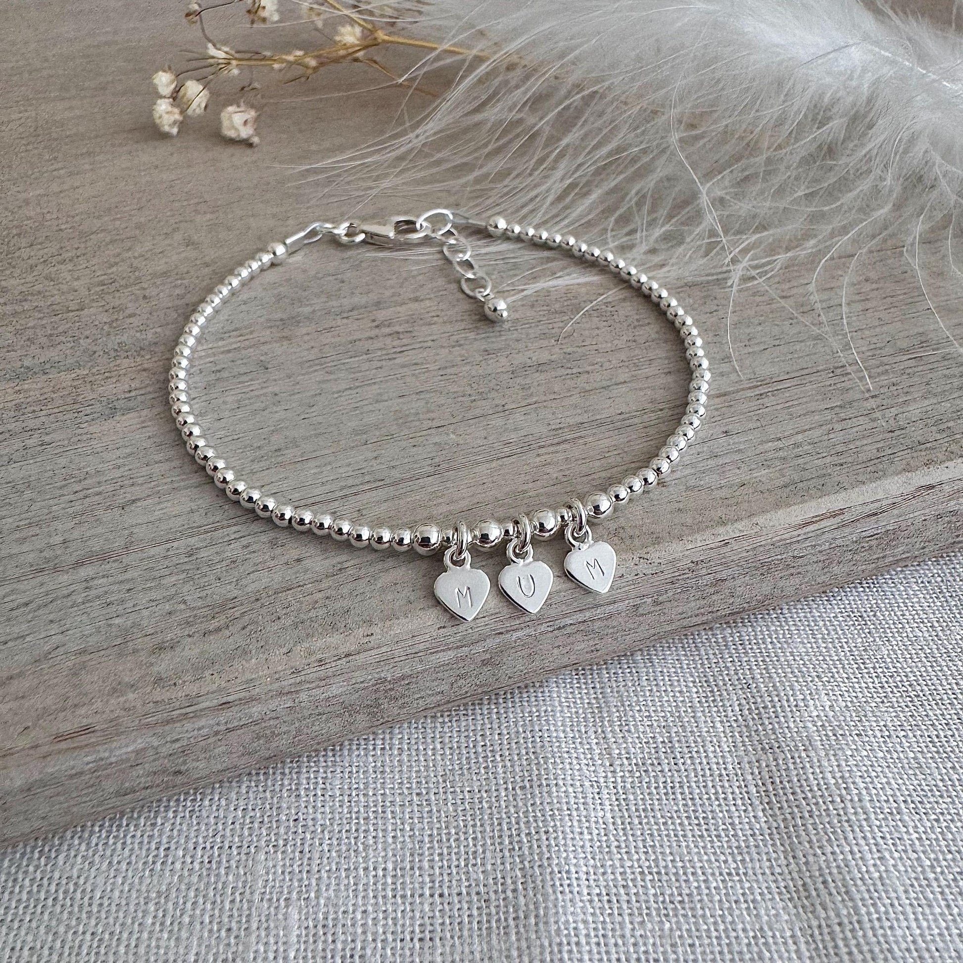 Family Initials Personalised Initial Bracelet , Dainty Sterling Silver Jewellery