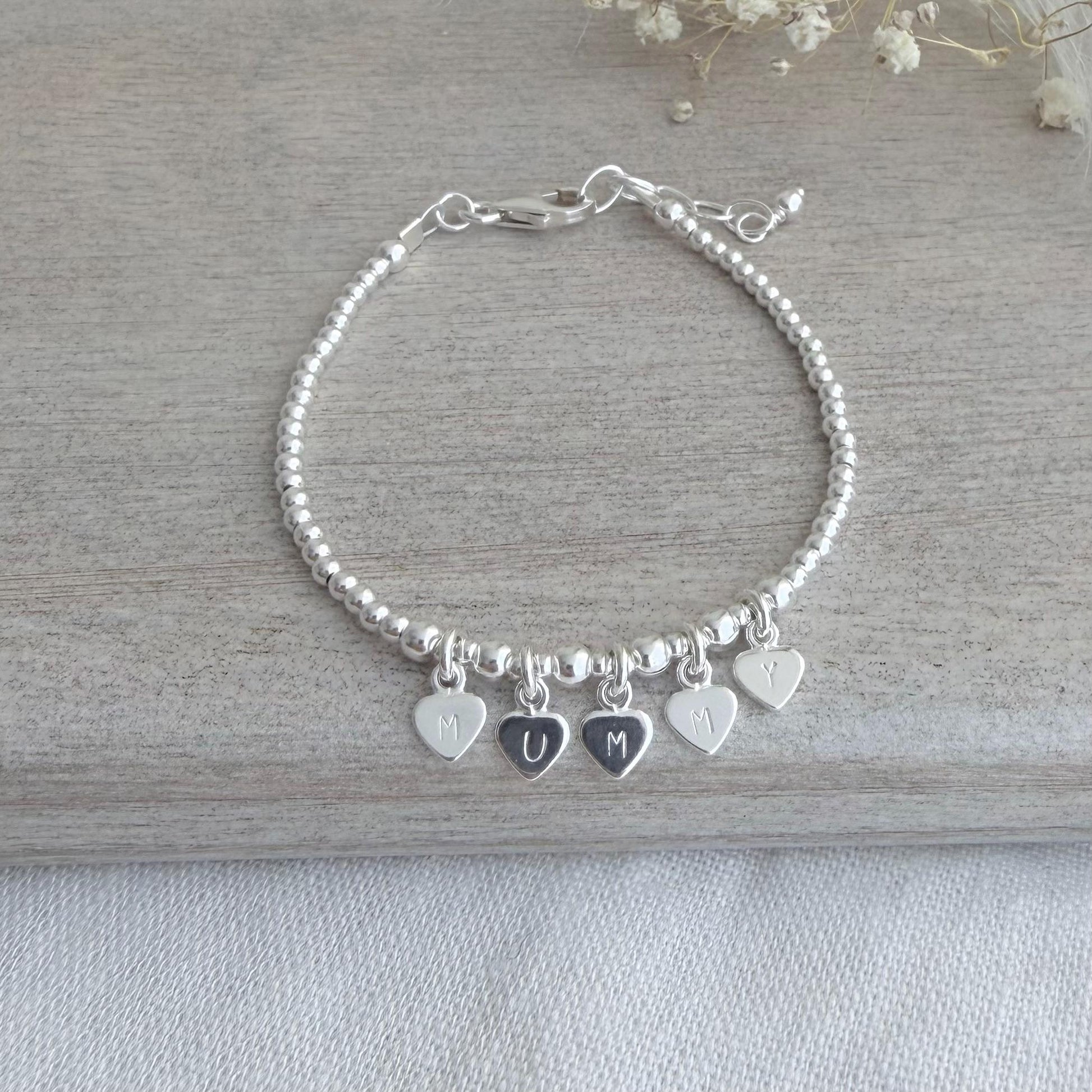 Dainty Mummy Charm Bracelet, Mothers Day Gift