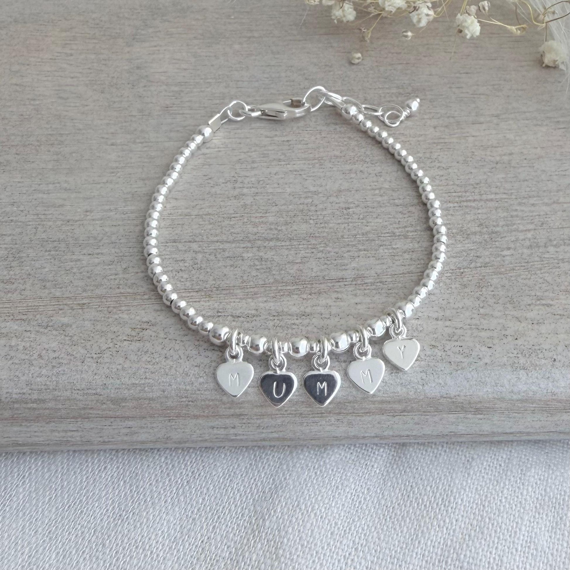 Dainty Mummy Charm Bracelet, Mothers Day Gift