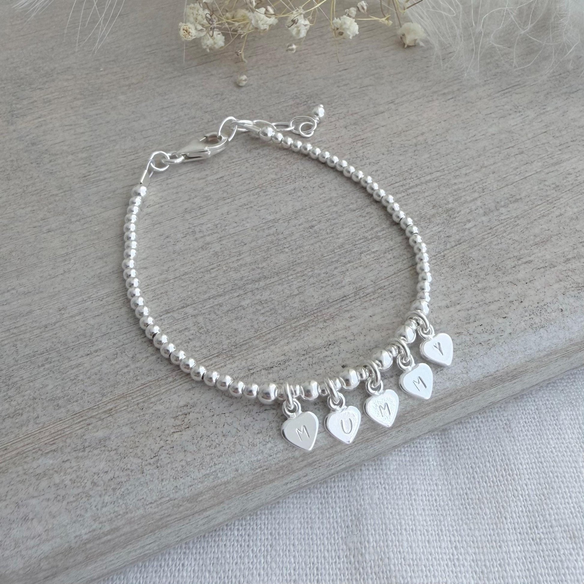 Dainty Mummy Charm Bracelet, Mothers Day Gift