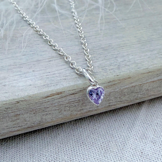 June Birthstone Necklace in Sterling Silver, Birthday Jewellery for Women