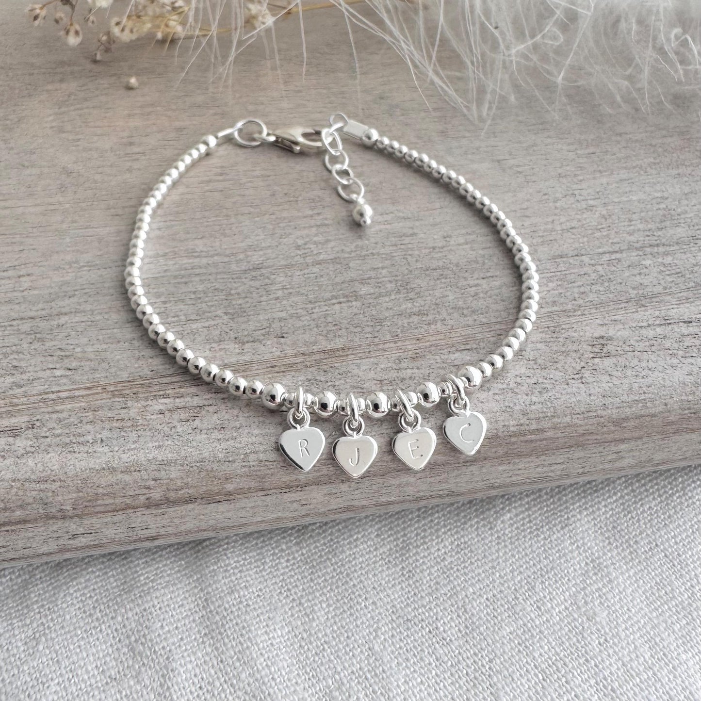 Family Initials Personalised Initial Bracelet , Dainty Sterling Silver Jewellery