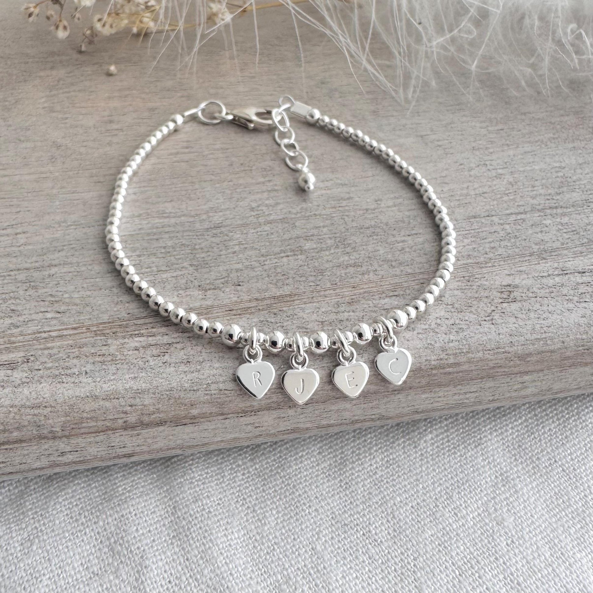 Family Initials Personalised Initial Bracelet , Dainty Sterling Silver Jewellery