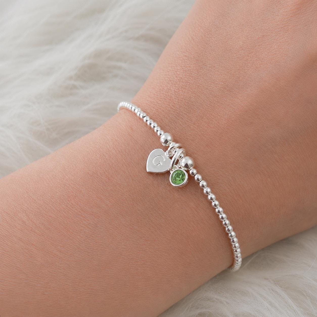 Keepsake Personalised Bracelet with birthstone crystal