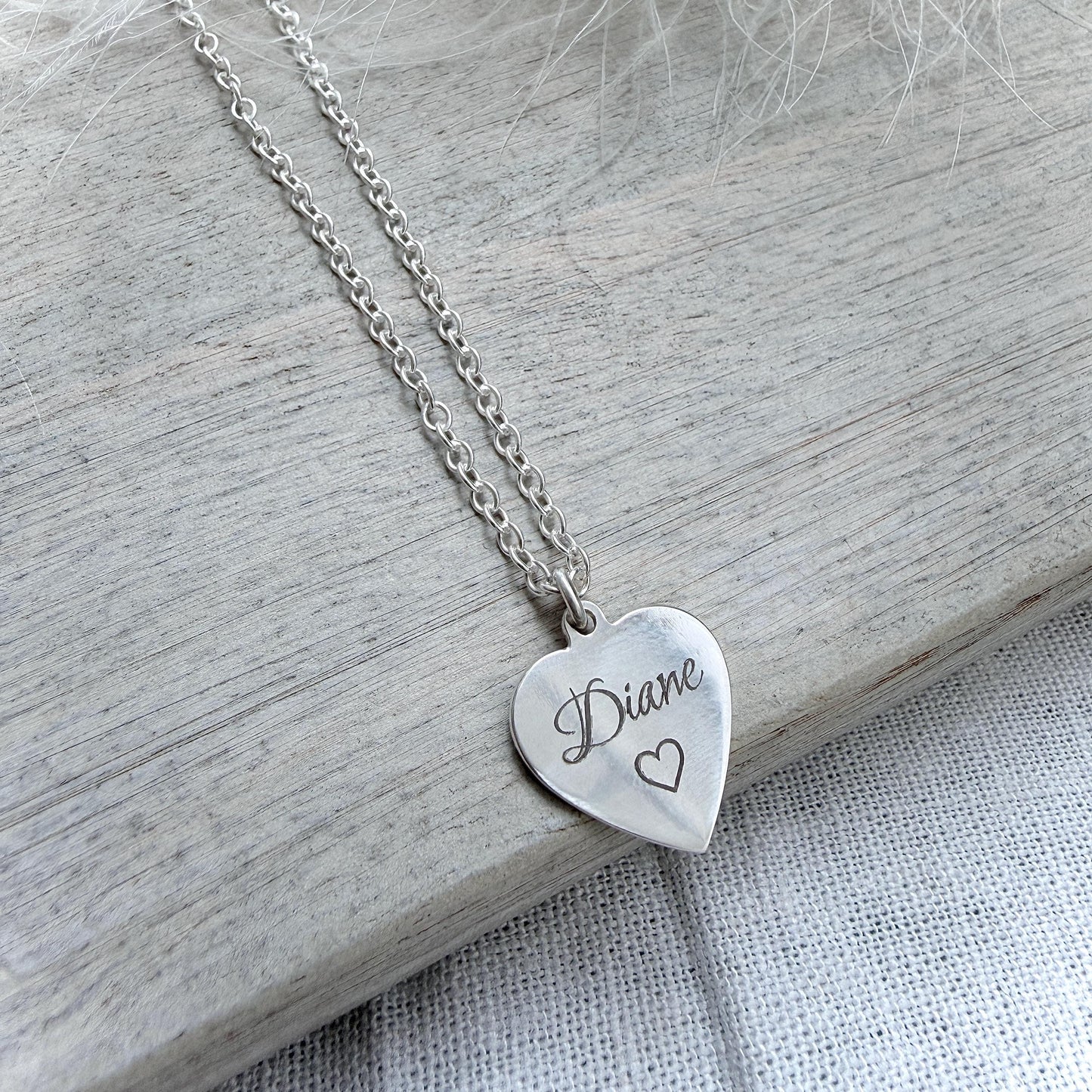 Engraved Silver Name Necklace, Gift for Daughter Birthday, Sterling Silver Personalised Jewellery