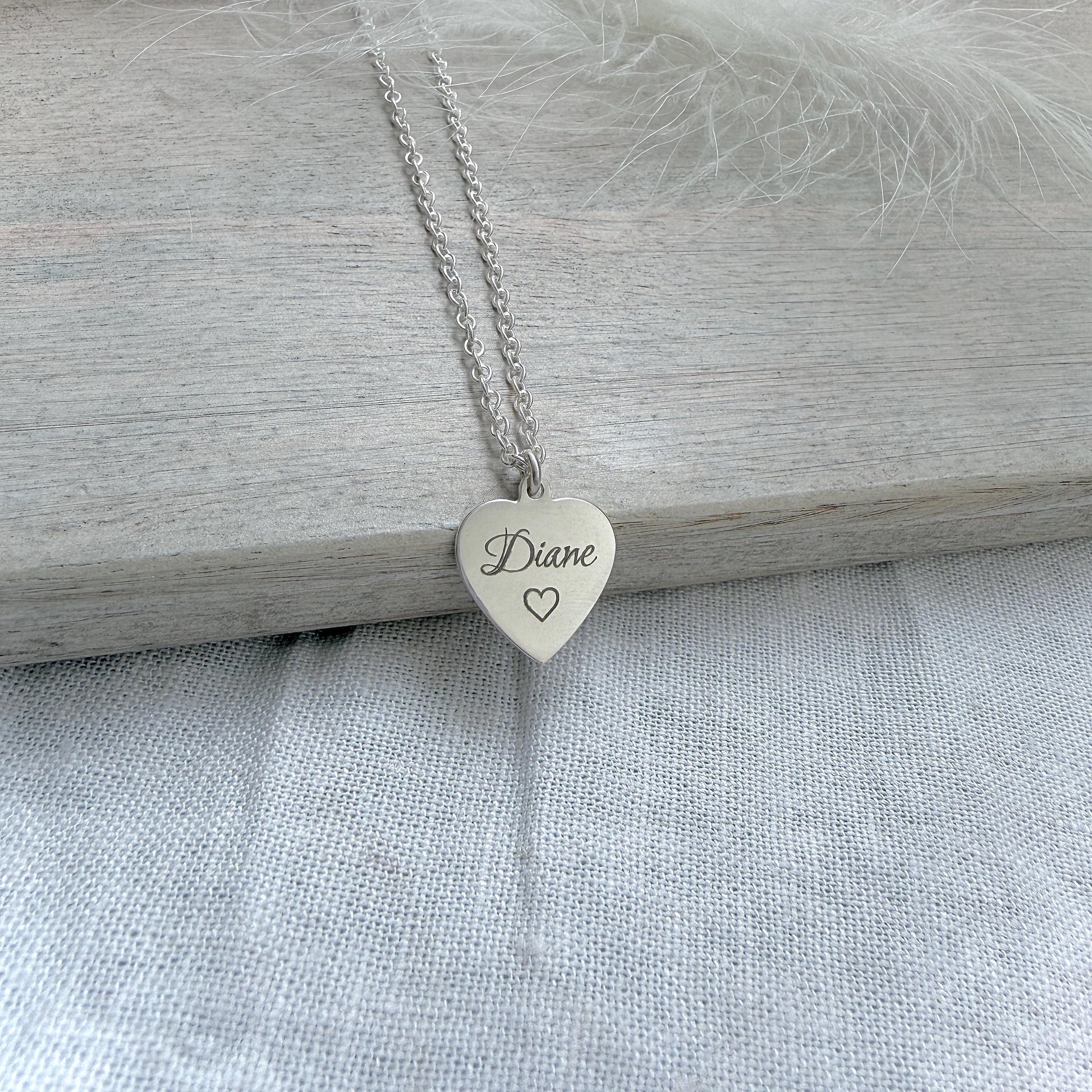 Engraved Silver Name Necklace, Gift for Daughter Birthday, Sterling Silver Personalised Jewellery