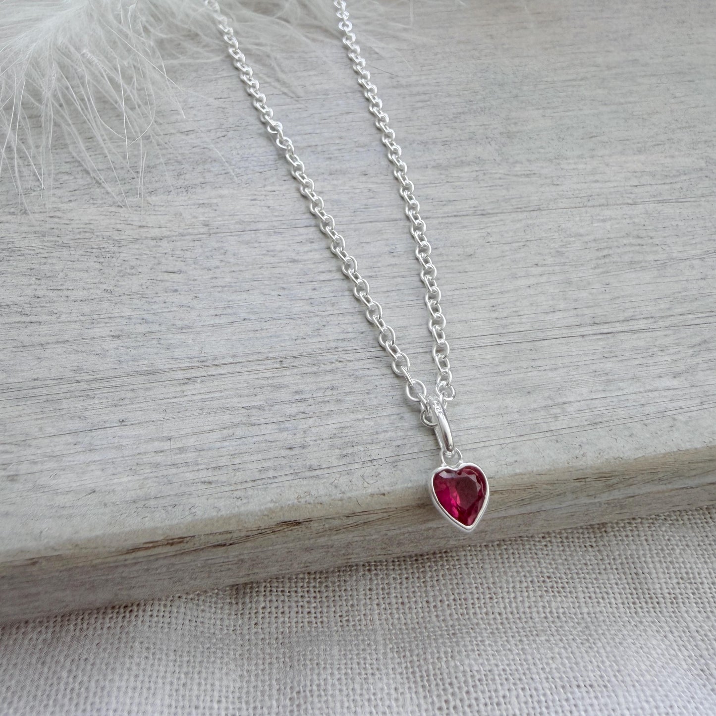 July Birthstone Jewellery Set, Sterling Silver Cubic Zirconia Necklace and Earrings
