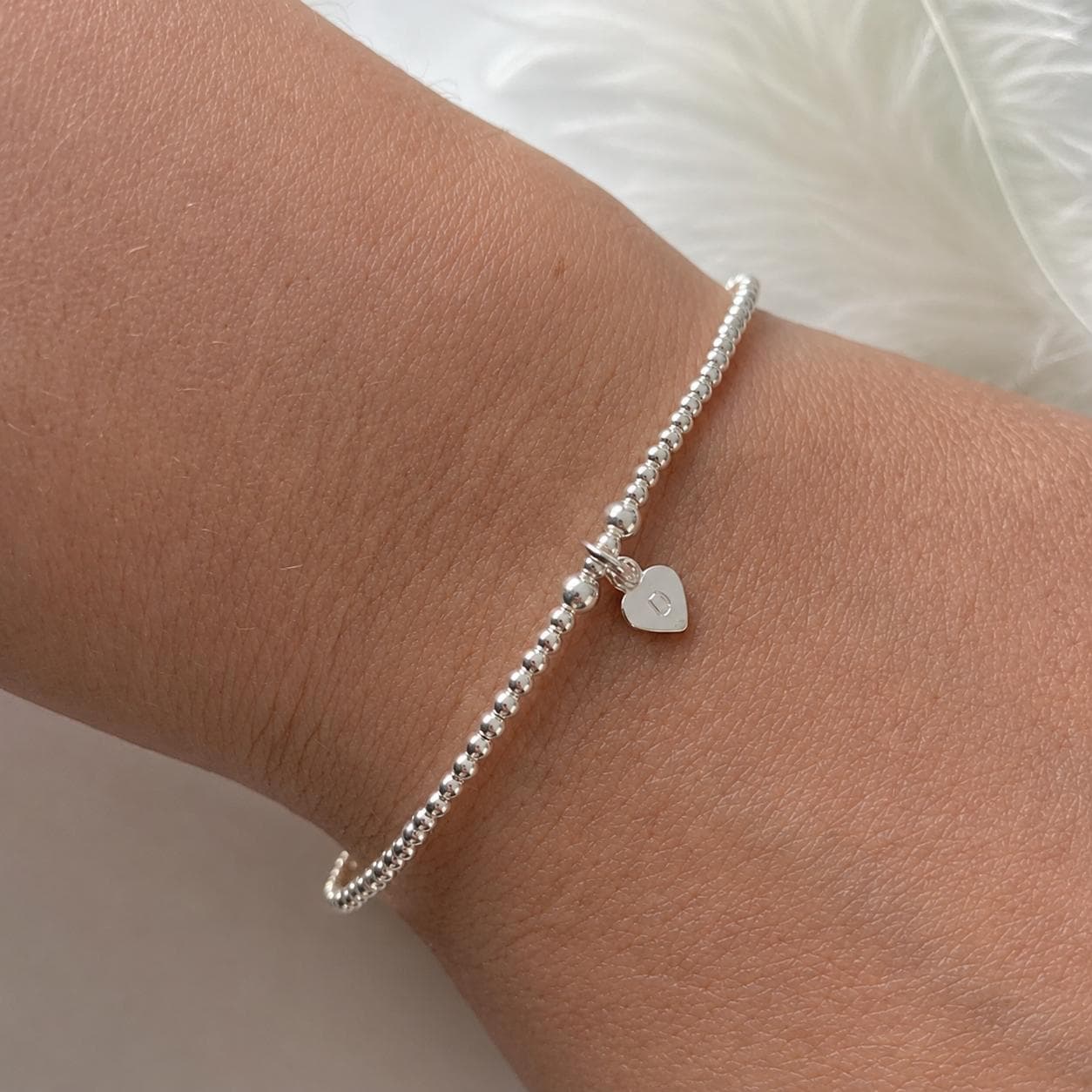 Delicate Personalised Initial Bracelet in Silver