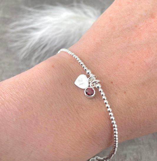 21st Birthday Milestone Gift, Dainty Bracelet with Cubic Zirconia Birthstone