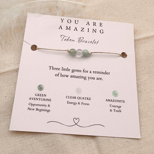 You Are Amazing Wish String Bracelet, Friendship Gift, Little Encouragement Gift for Her, Thinking of You Gift