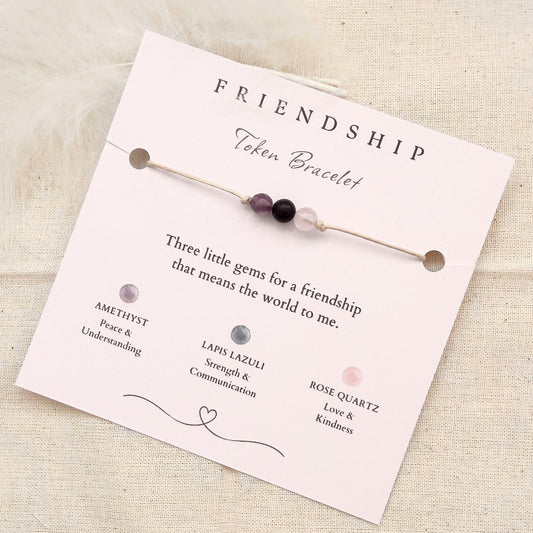 Friendship Gemstone Bracelet, Amethyst Lapis Lazuli Rose Quartz Bracelet, Meaningful Gift for Best Friend